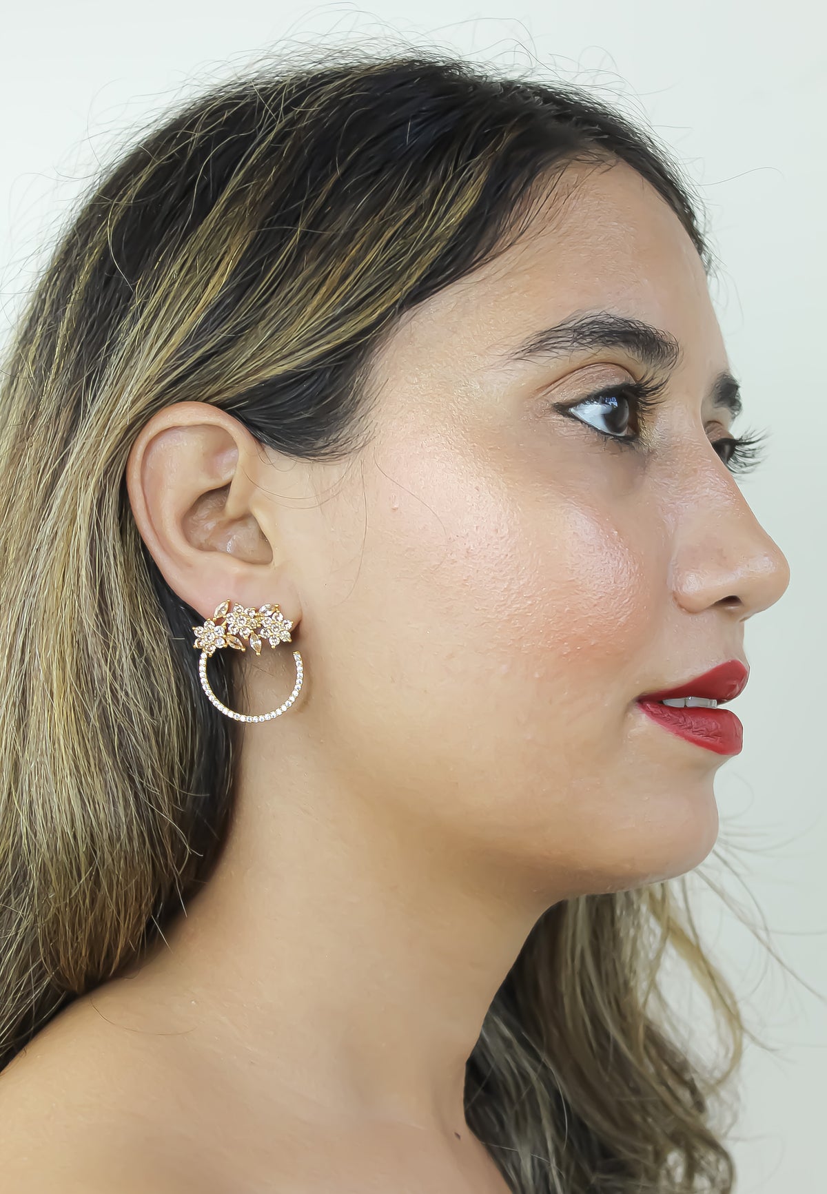 Golden salamander earrings bombay sunset