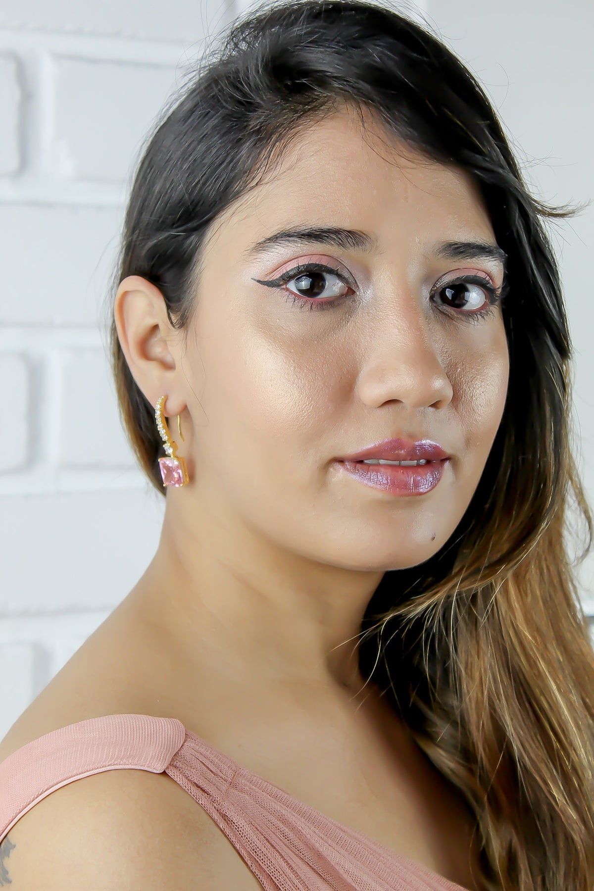 Golden benares earrings bombay sunset