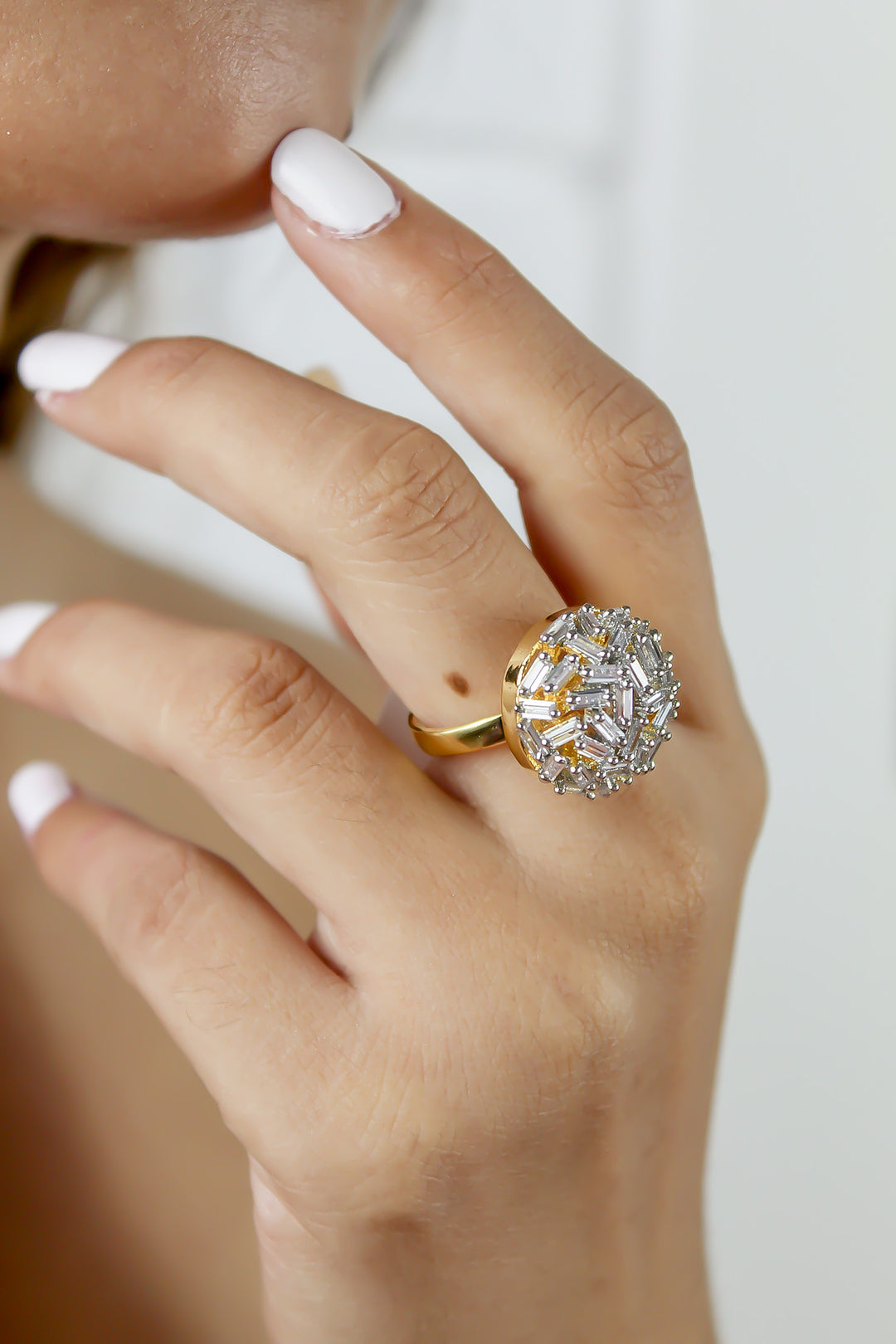 Crystal Crown Ring Bombay Be Sunset