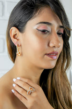 Load image into Gallery viewer, golden benares earrings Bombay Sunset
