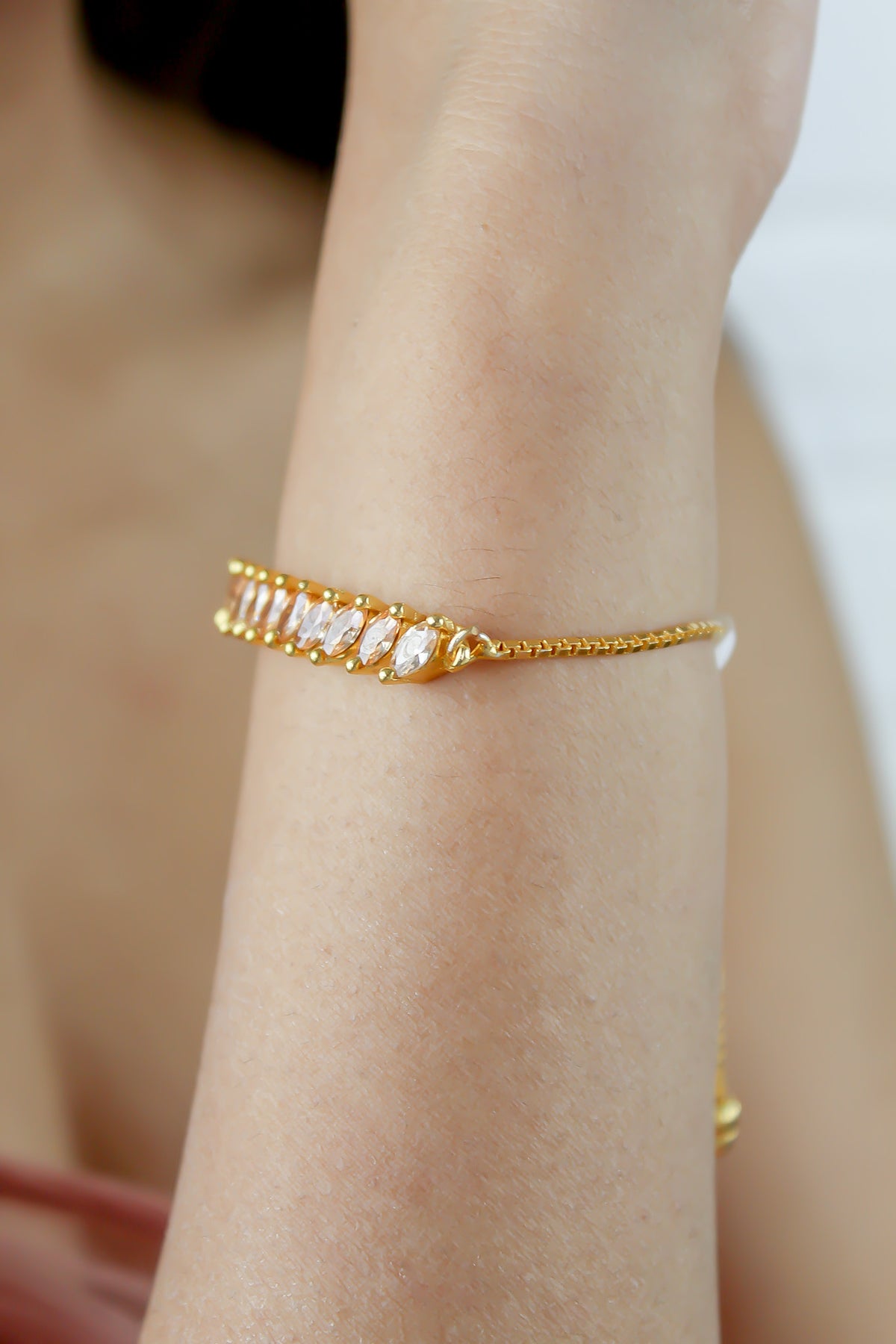 Crystal spikes bracelet 1 bombay sunset