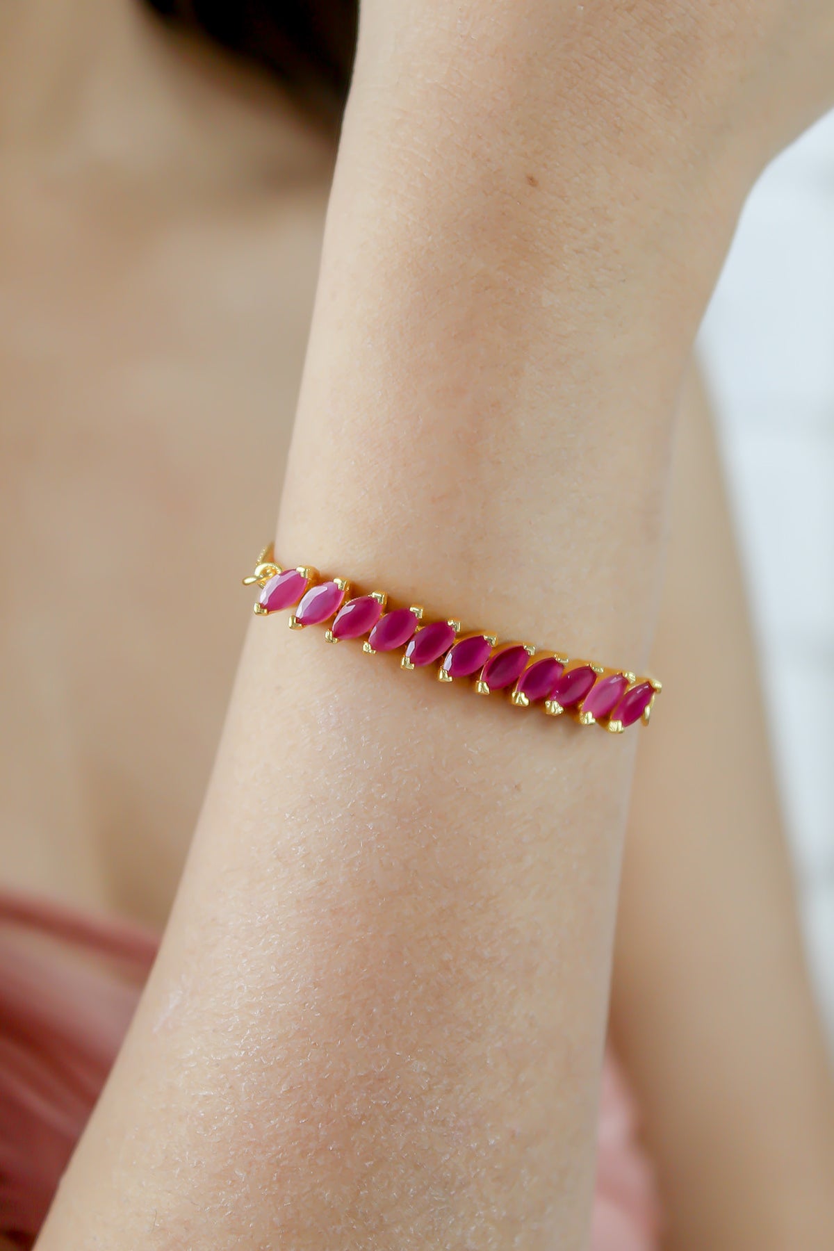 Crystal spikes bracelet 1 bombay sunset