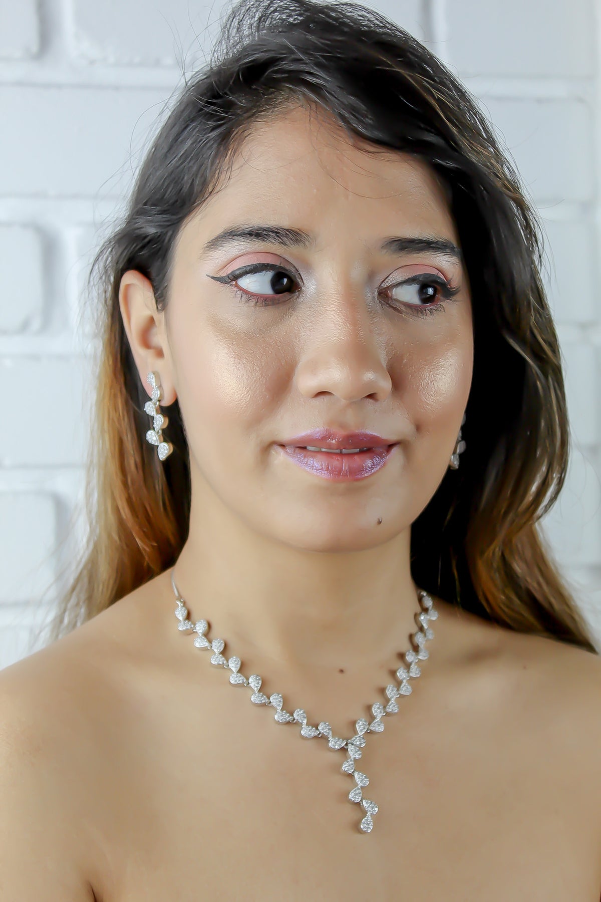 dazzle necklace earrings set Bombay Sunset