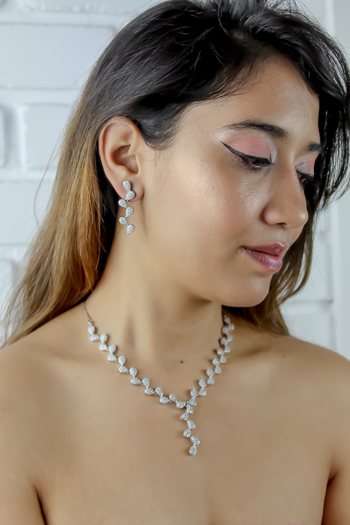 dazzle necklace earrings set Bombay Sunset