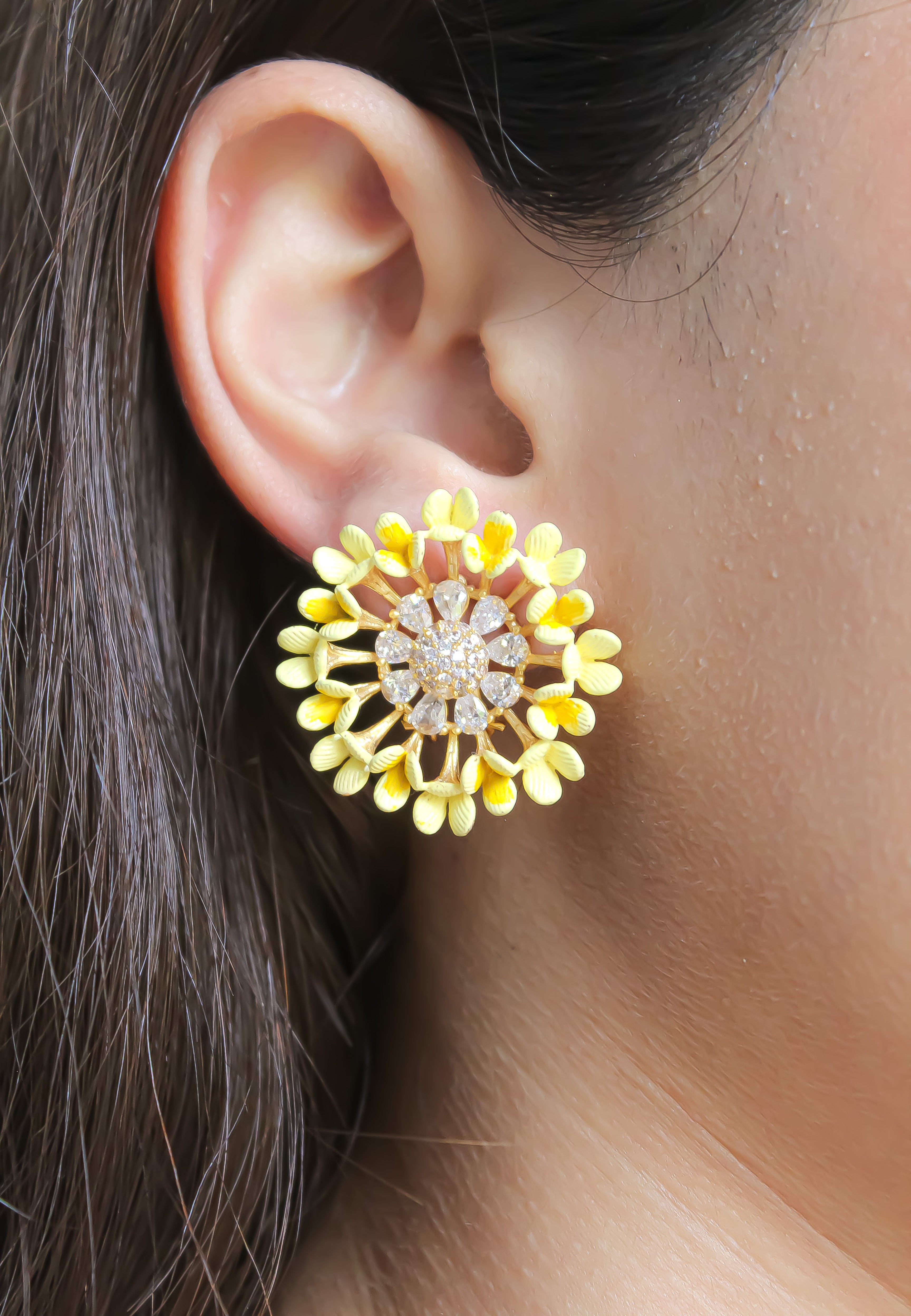 vivid daisy earrings 50 100 bridal bride bridesmaid bridesmaids Bombay Sunset