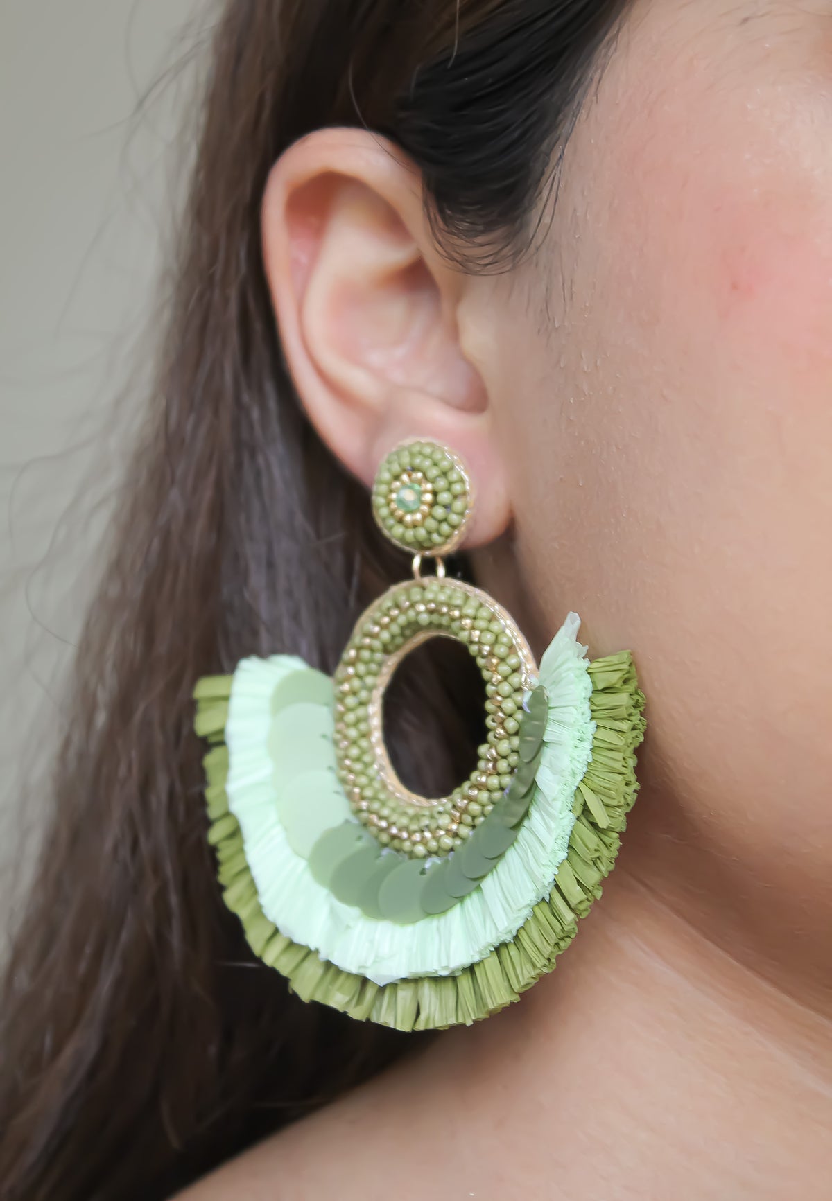 anzio khaki earrings Bombay Sunset