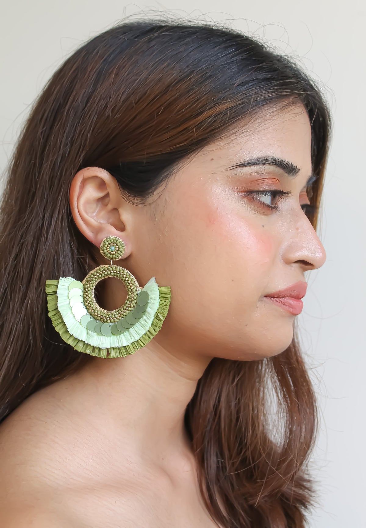 Anzio khaki earrings bombay sunset