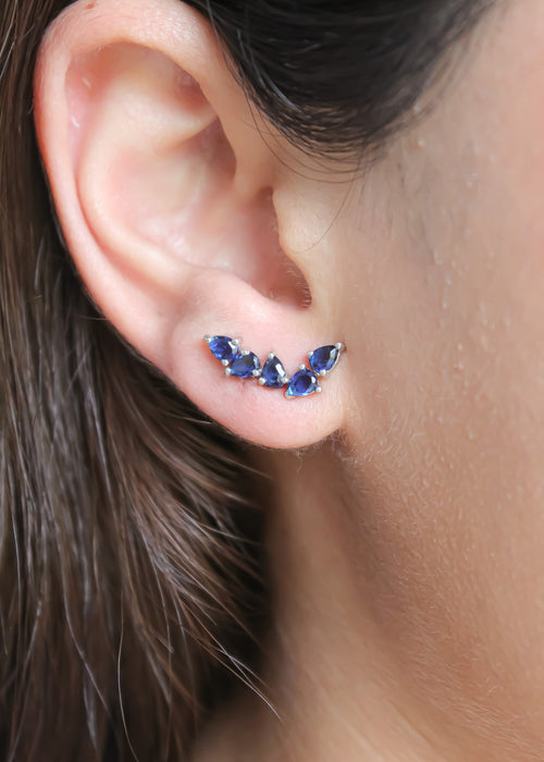 Silver Gondola Earrings Bombay Sunset