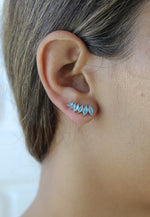 Load image into Gallery viewer, silver stepping earrings Bombay Sunset
