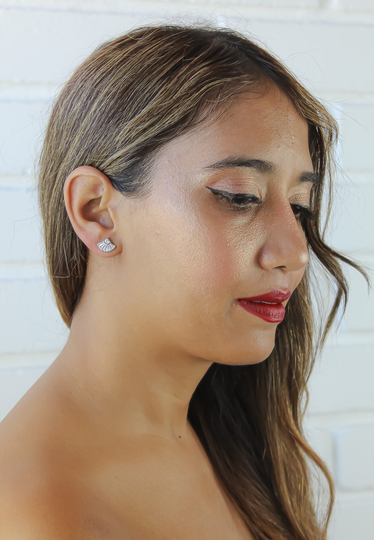 Double shine earrings bombay sunset