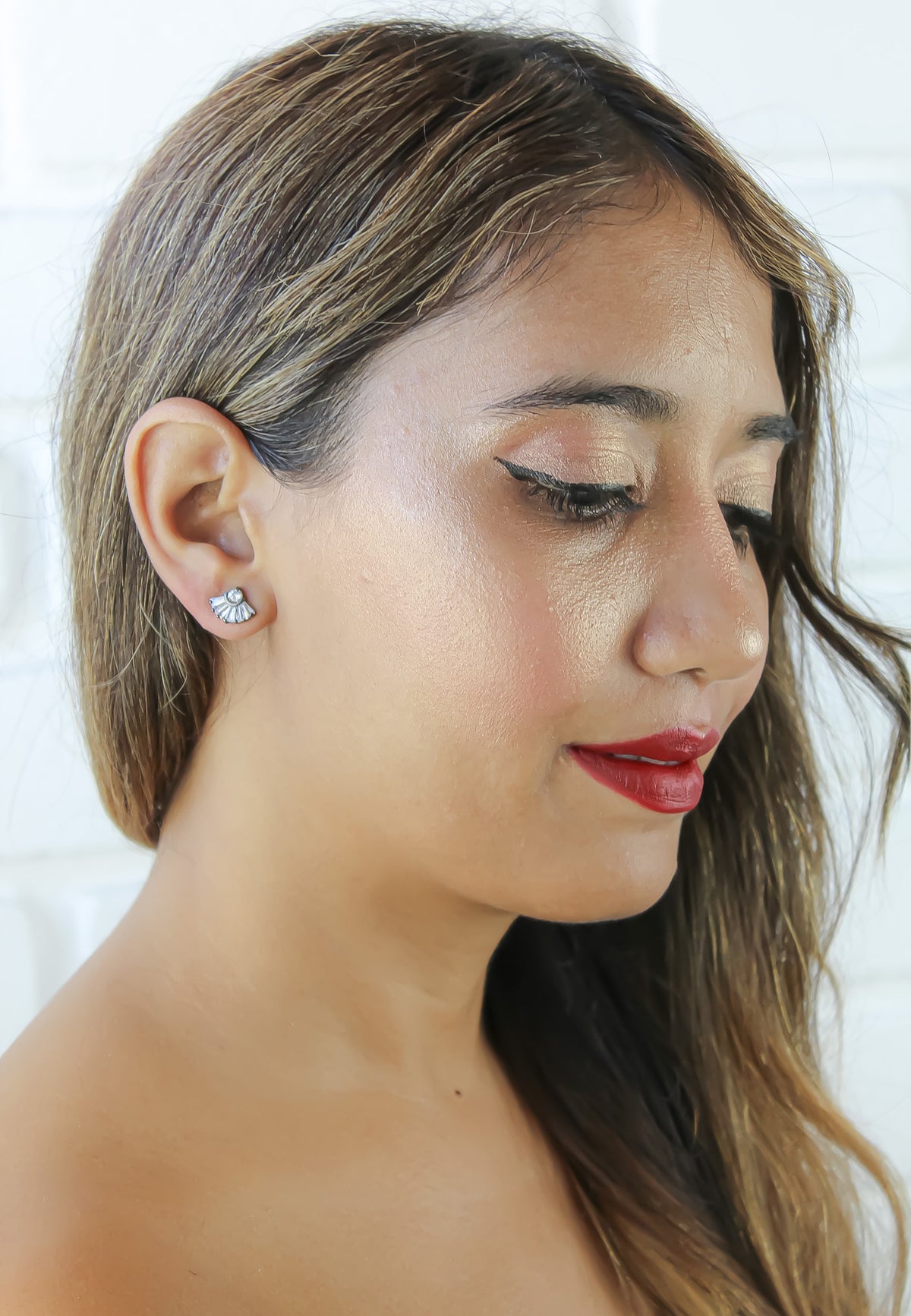 Double shine earrings bombay sunset