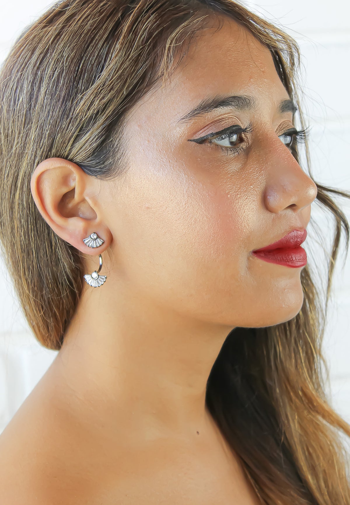Double shine earrings bombay sunset
