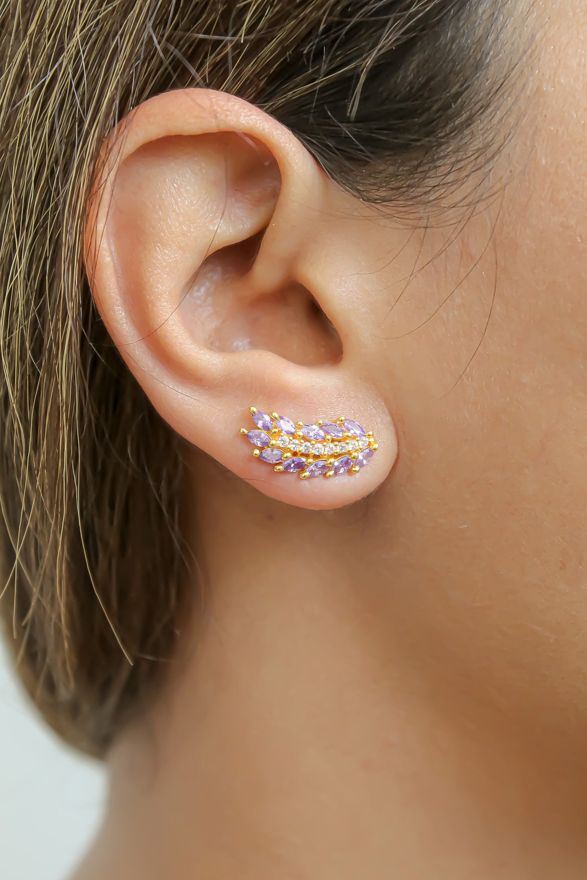 Golden wings earrings bombay sunset