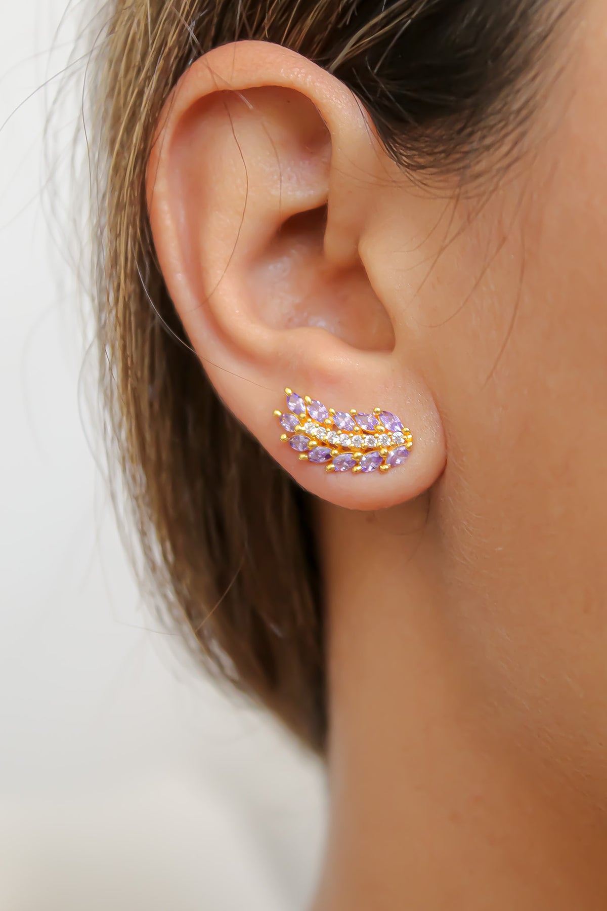 Golden wings earrings bombay sunset