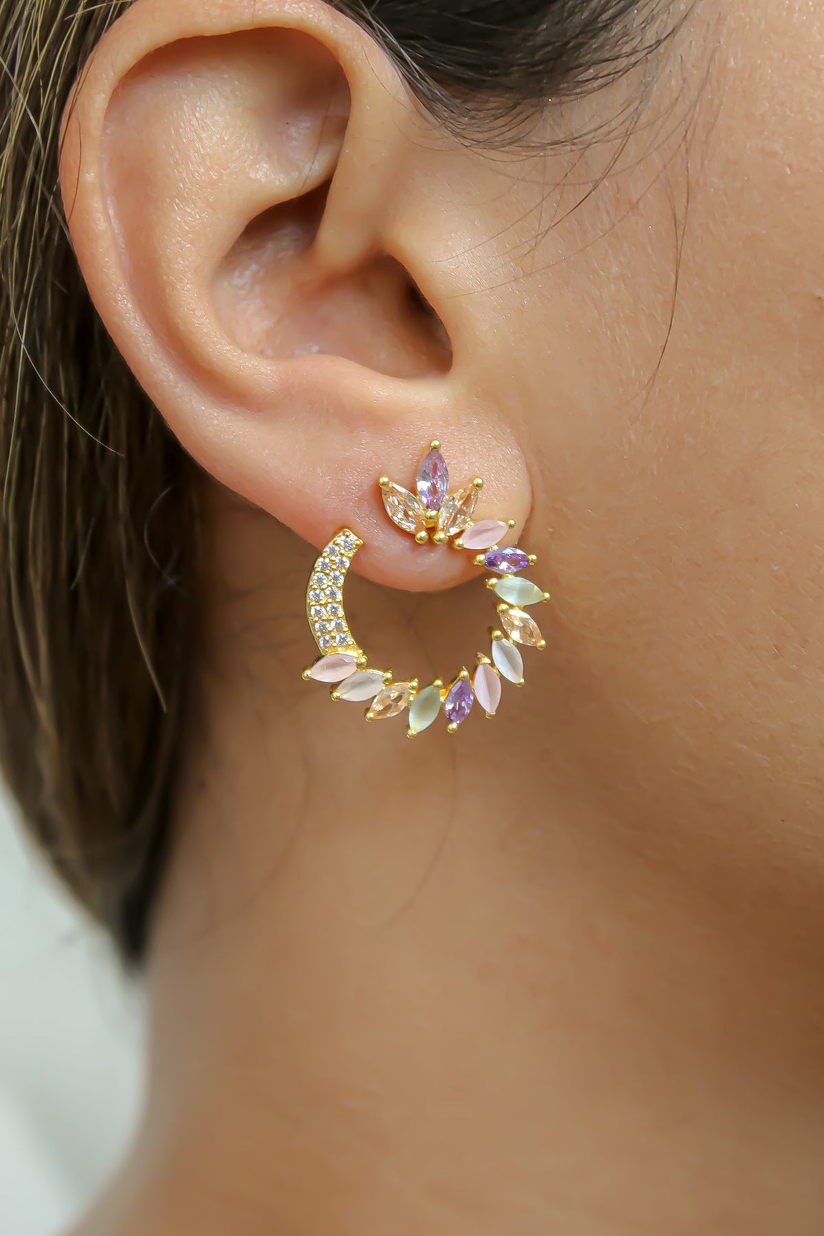 Golden viper earrings bombay sunset
