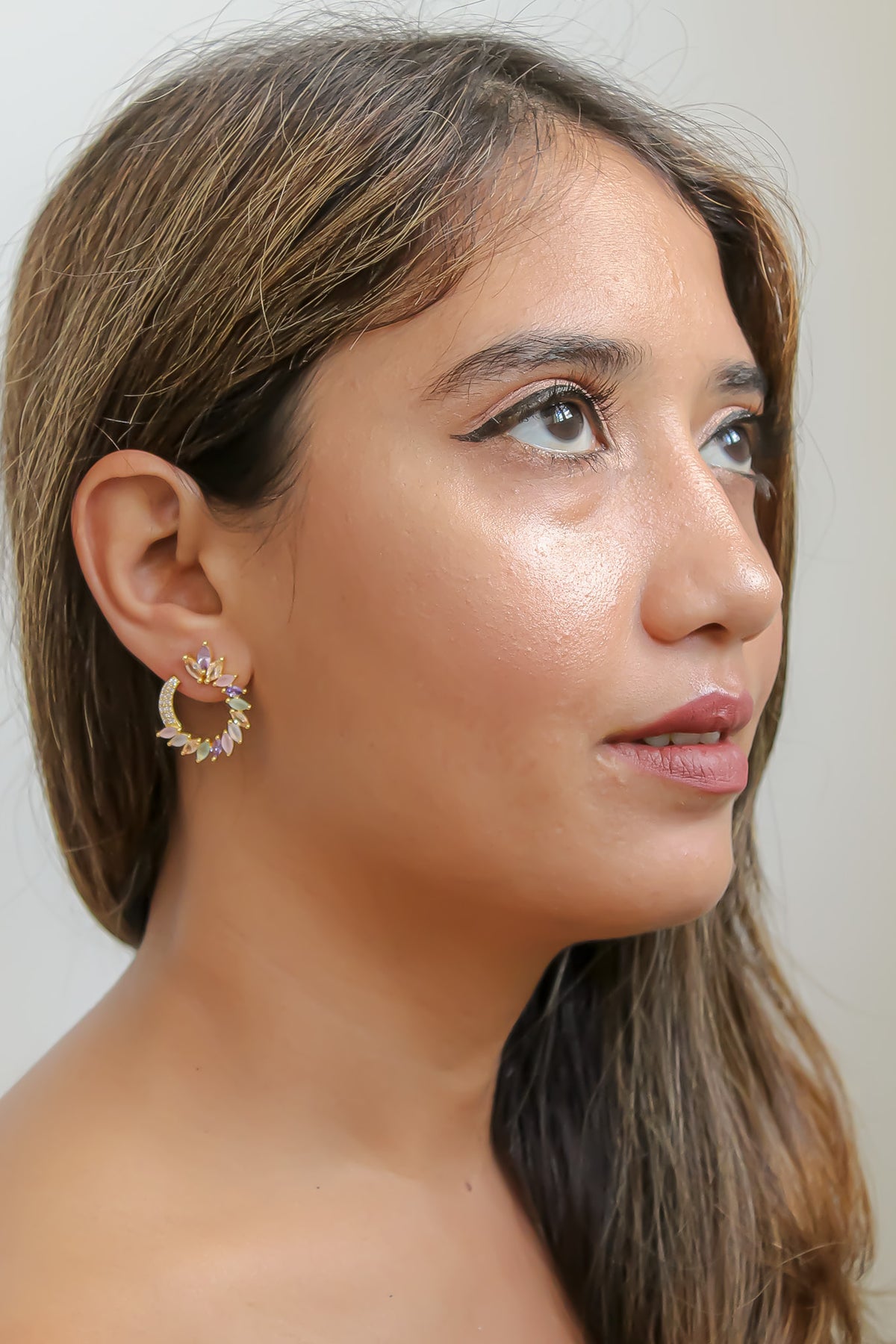 Golden viper earrings bombay sunset