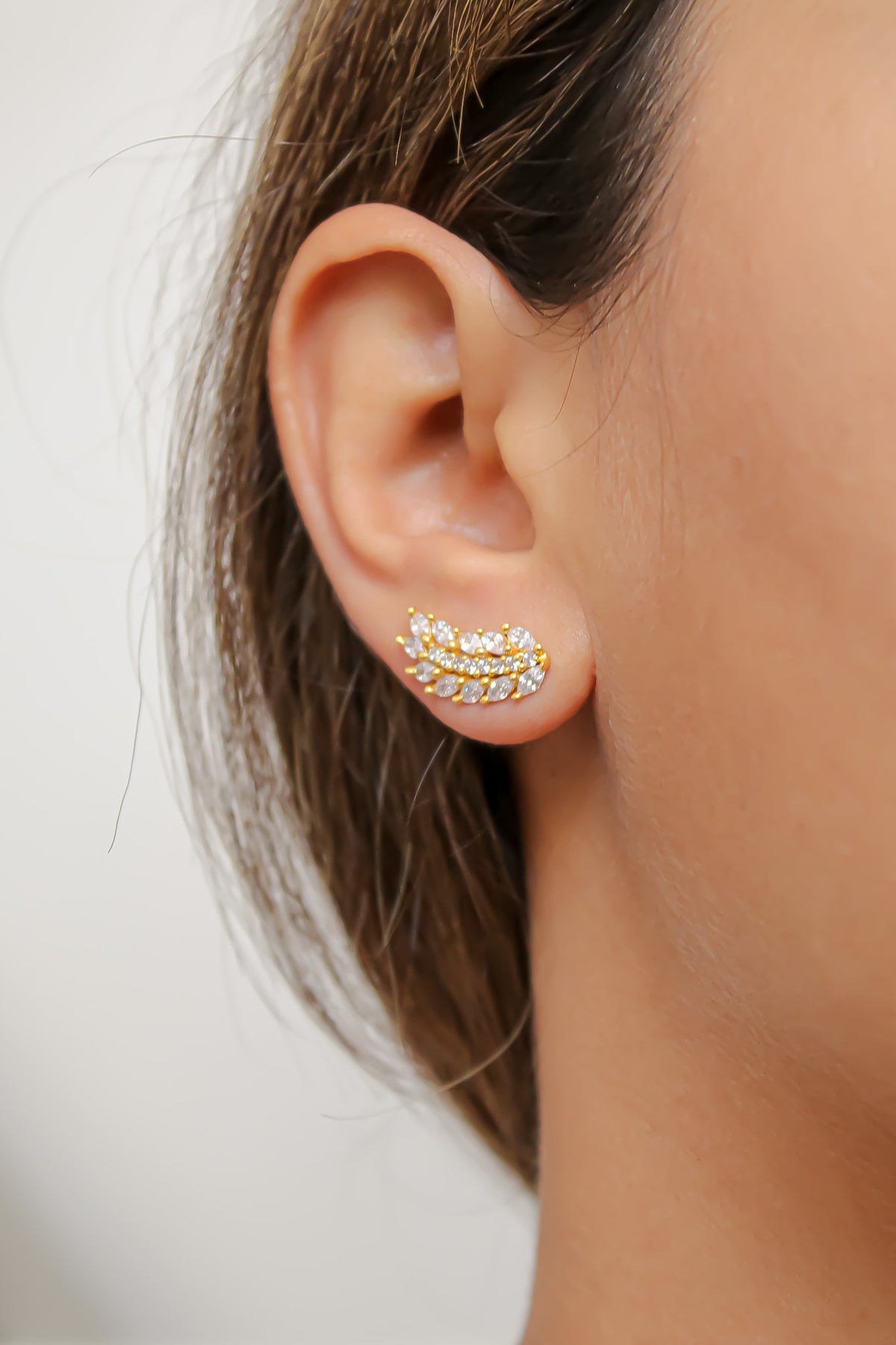 Golden wings earrings bombay sunset