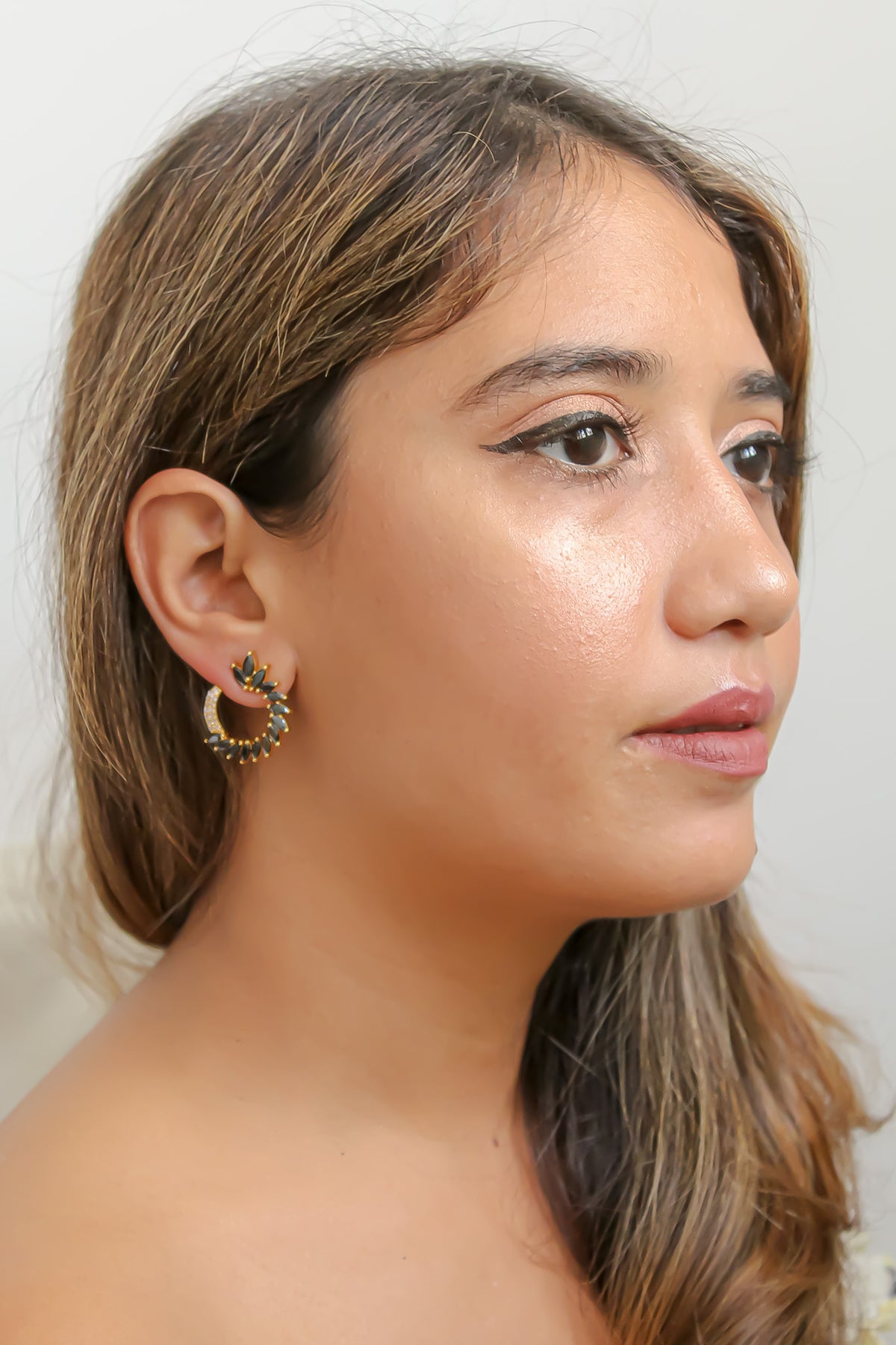 Golden viper earrings bombay sunset