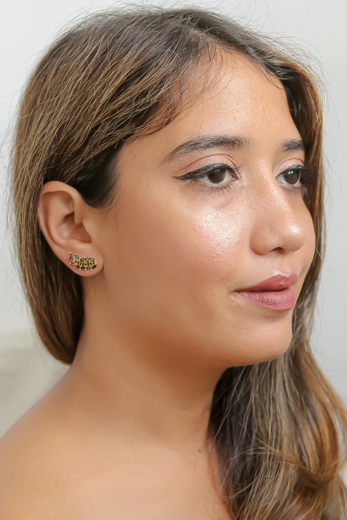 Golden wings earrings bombay sunset