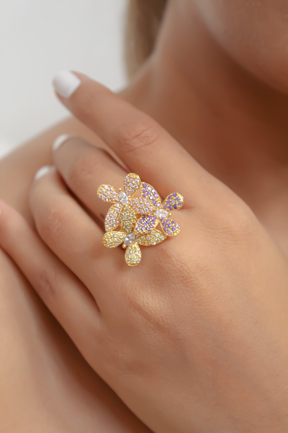 African butterfly ring bombay sunset