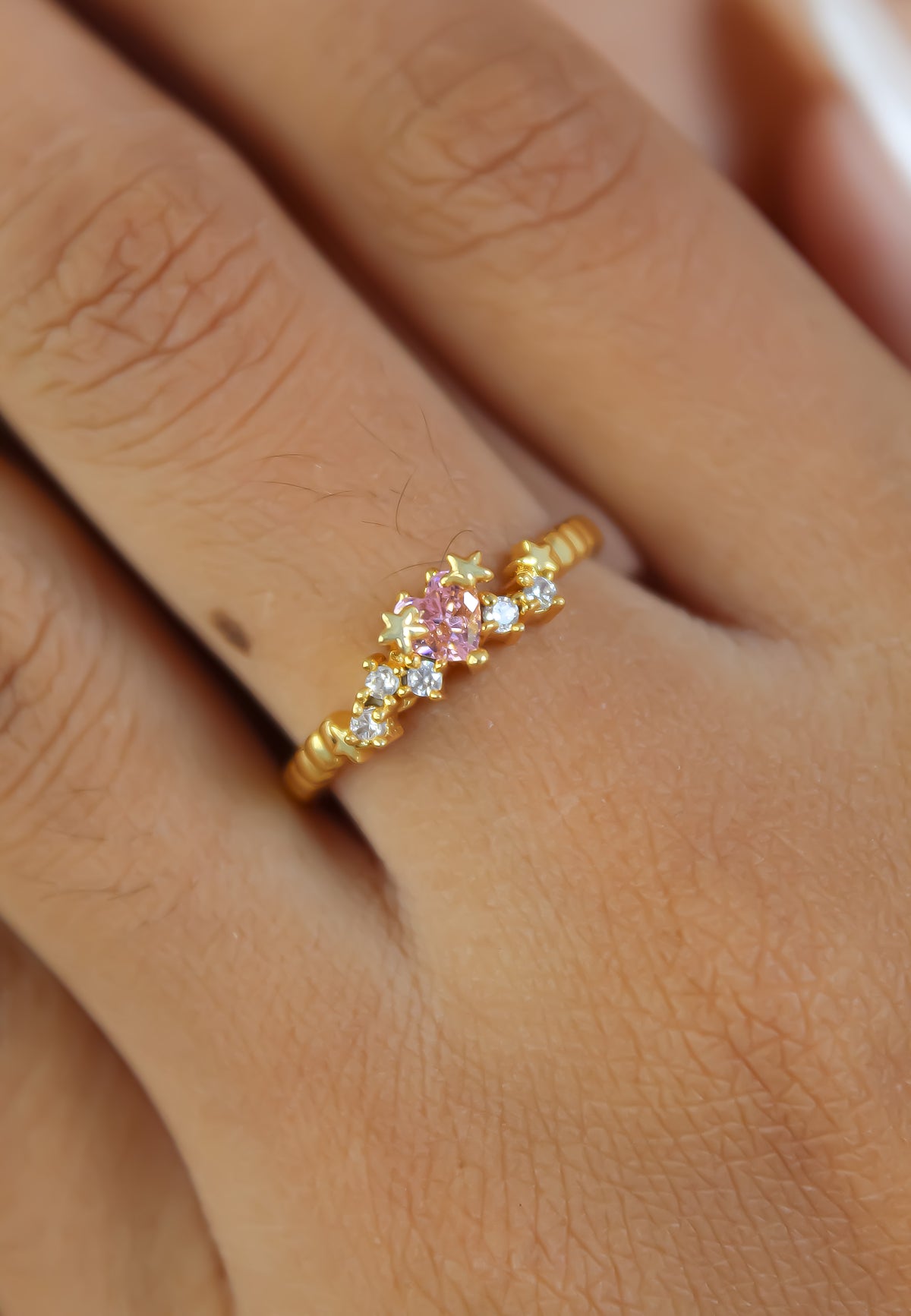 Star heart ring bombay sunset