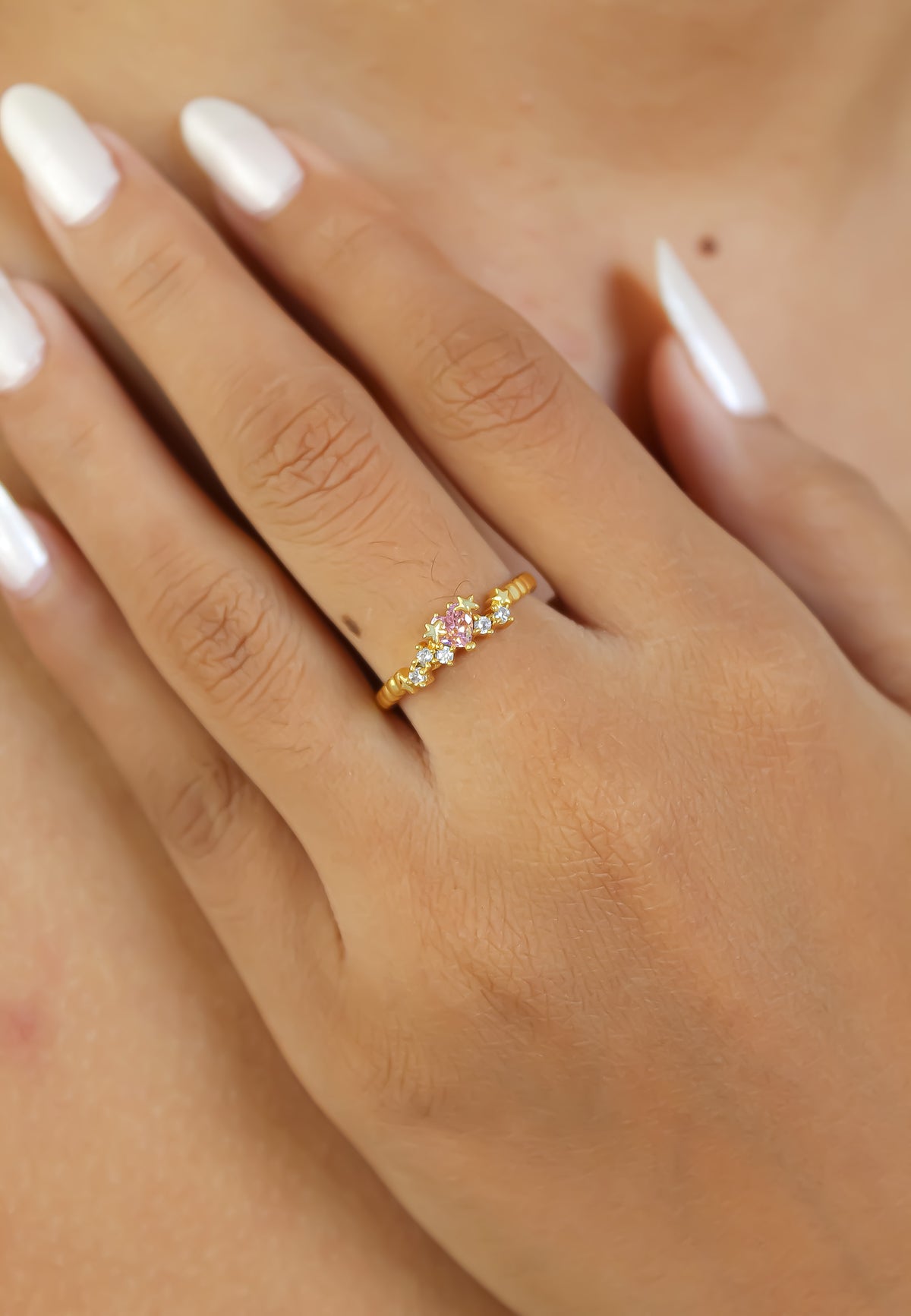 Star heart ring bombay sunset