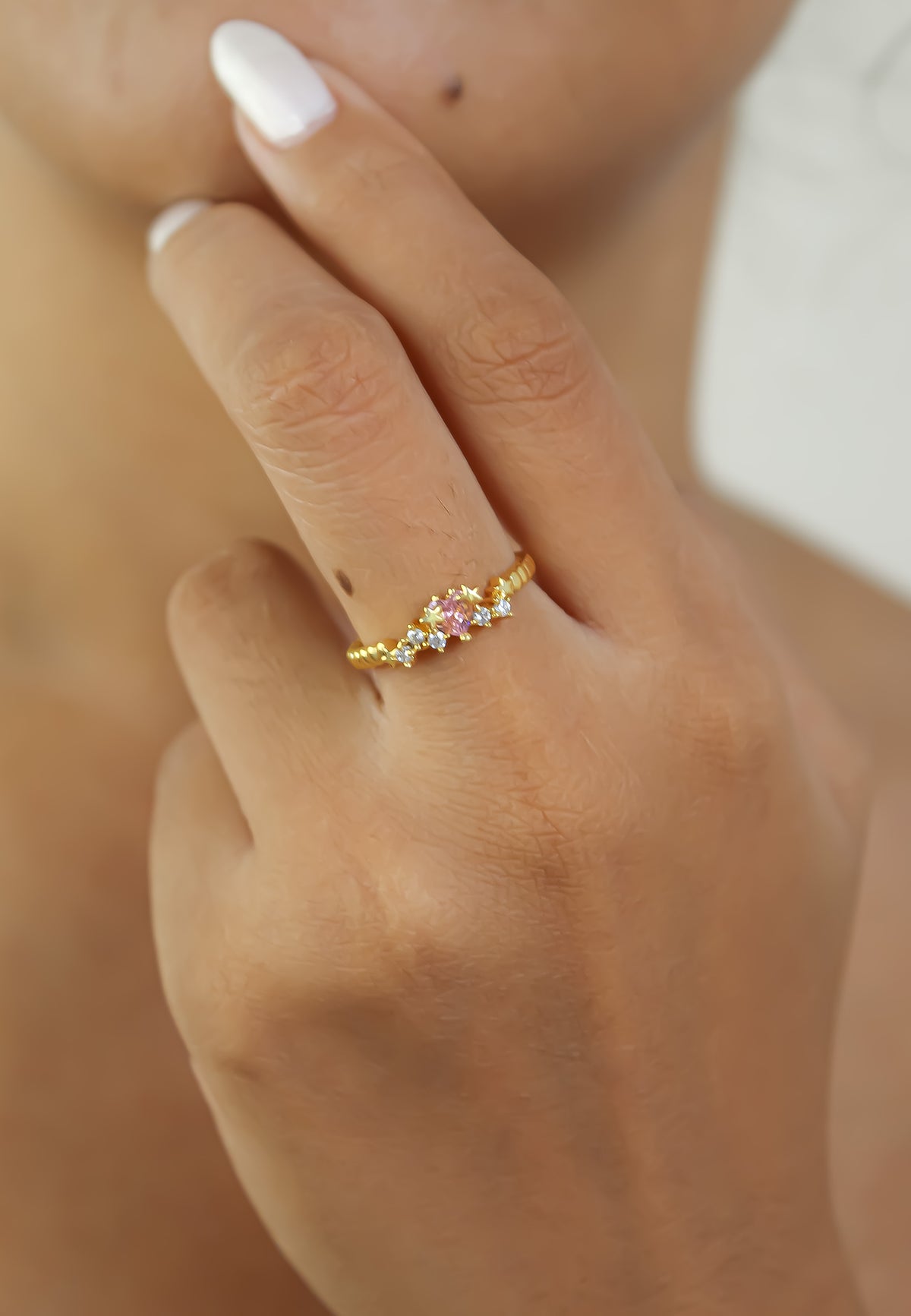 Star heart ring bombay sunset