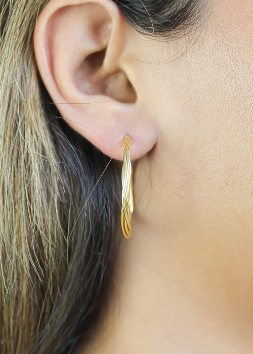 Modenna Twisted Hoop Earrings Bombay Sunset