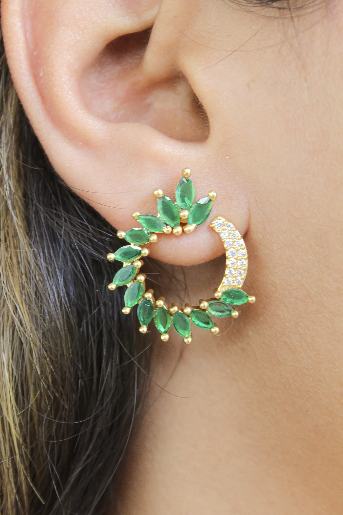 Golden viper earrings bombay sunset
