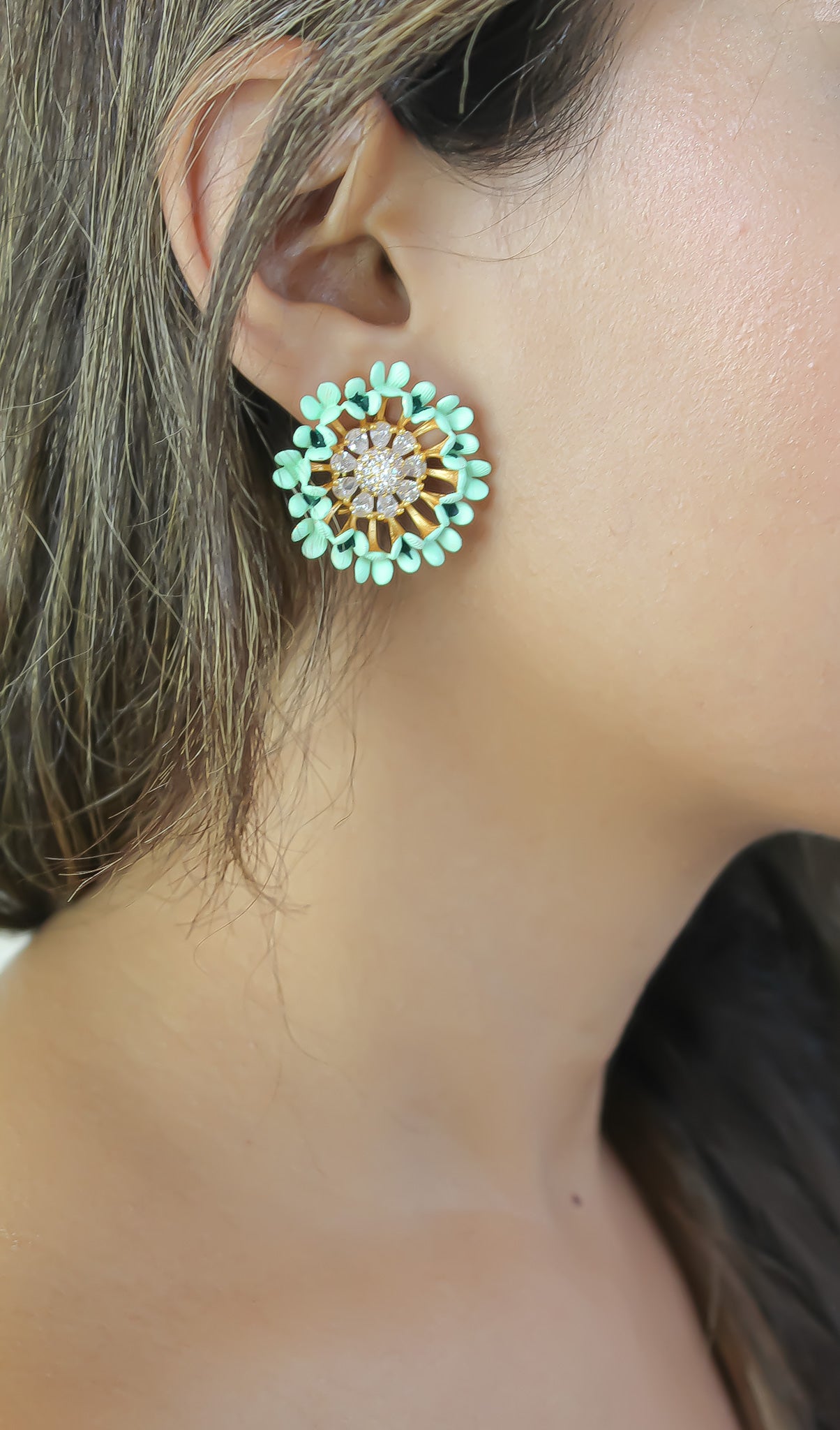 Vivid Daisy Earrings Bombay Sunset