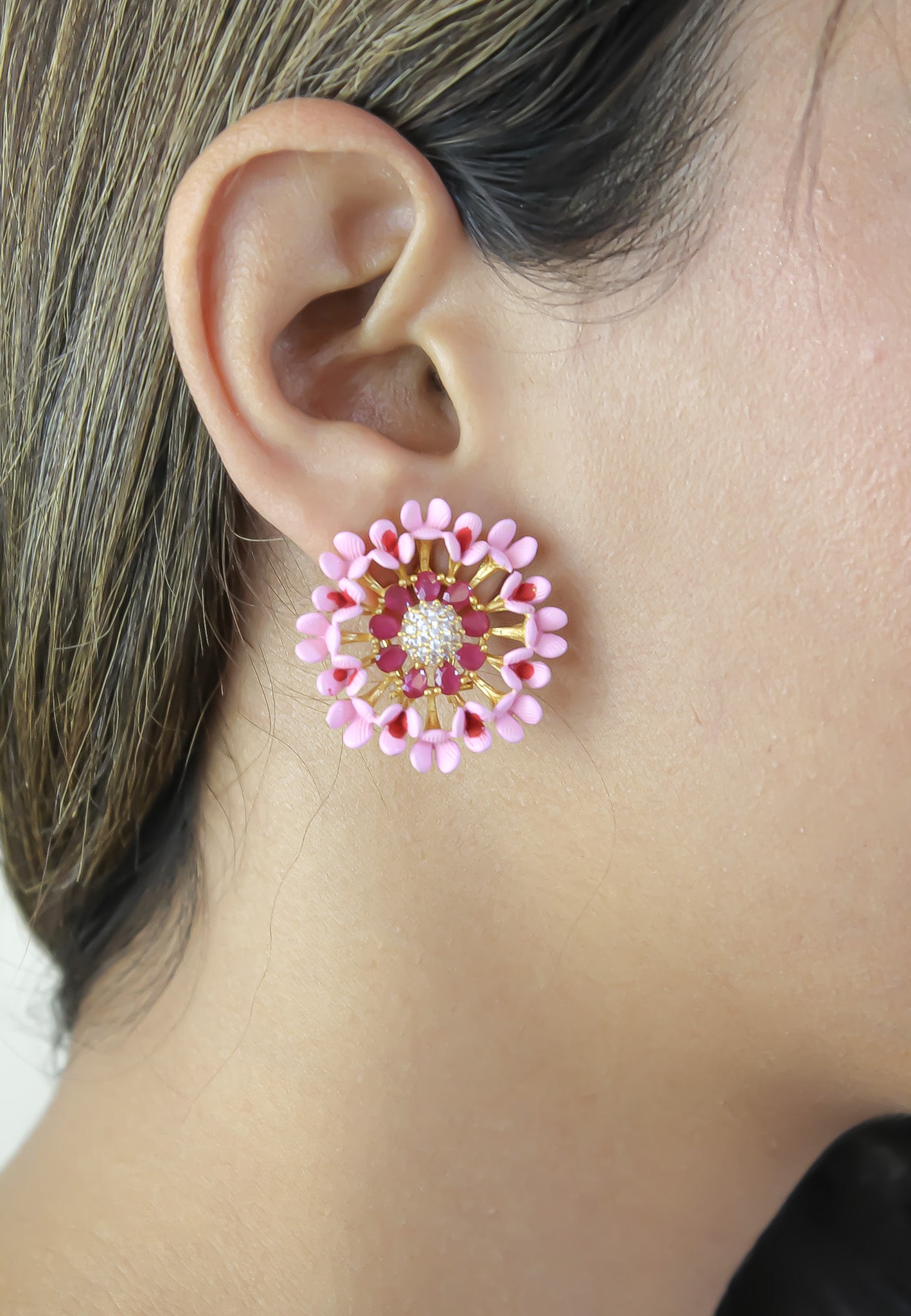 vivid daisy earrings 50 100 bridal bride bridesmaid bridesmaids Bombay Sunset