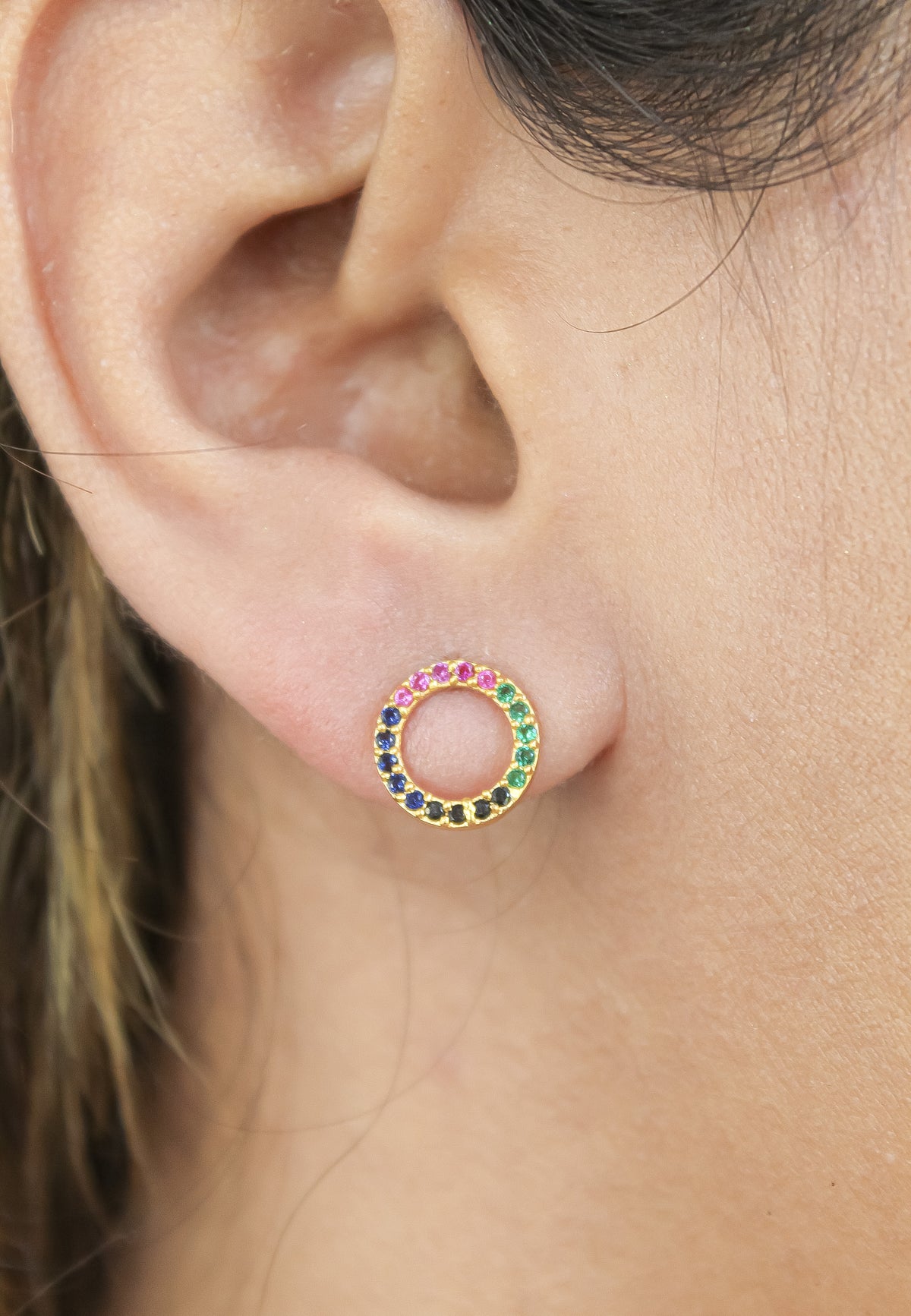 Circle earrings bombay sunset