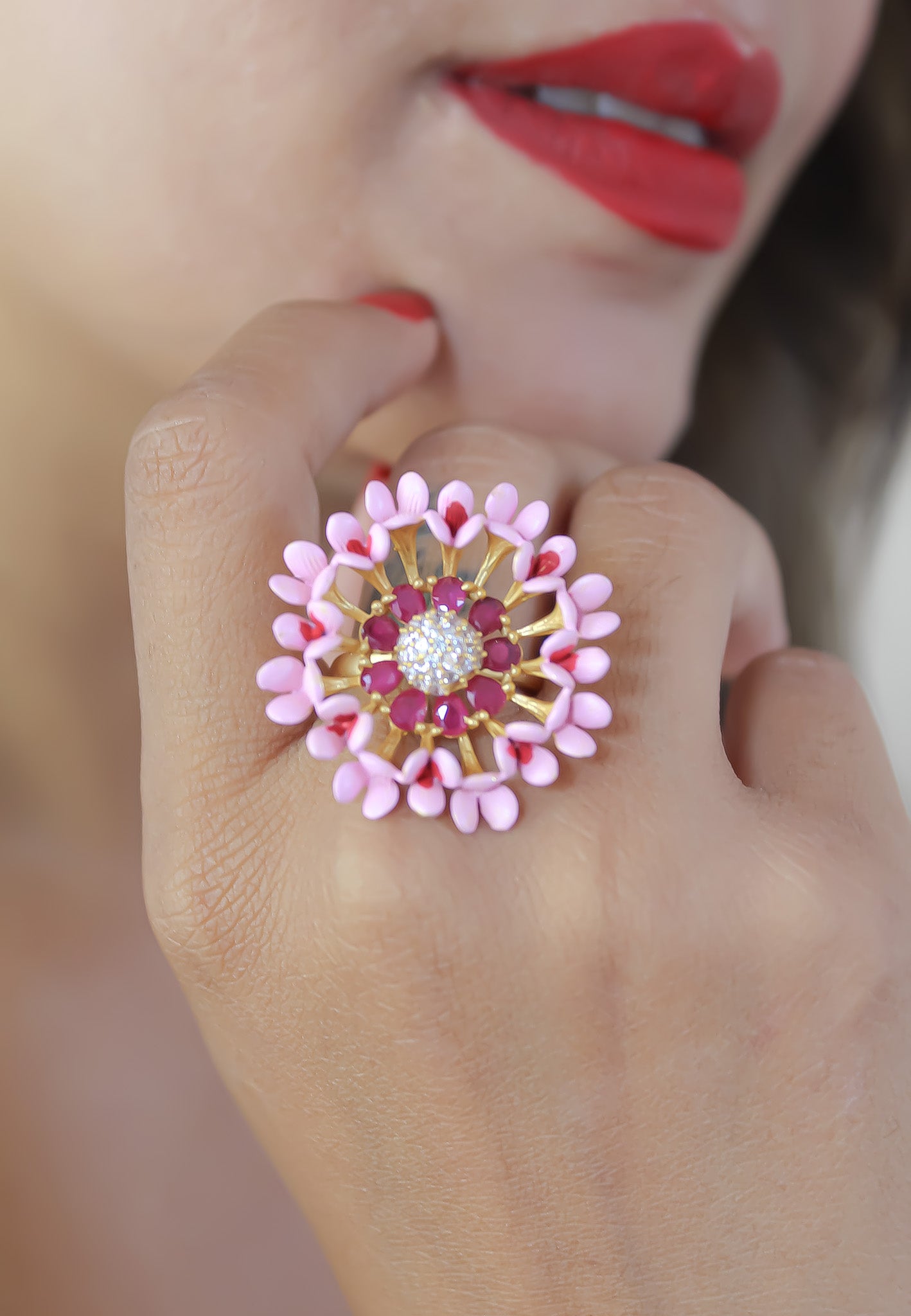 vivid daisy ring Bombay Sunset