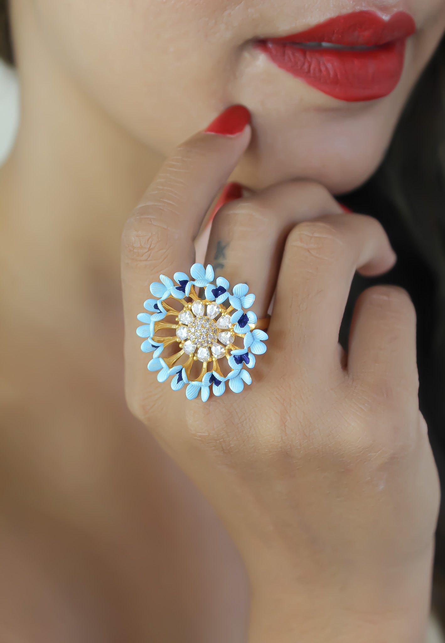 vivid daisy ring Bombay Sunset