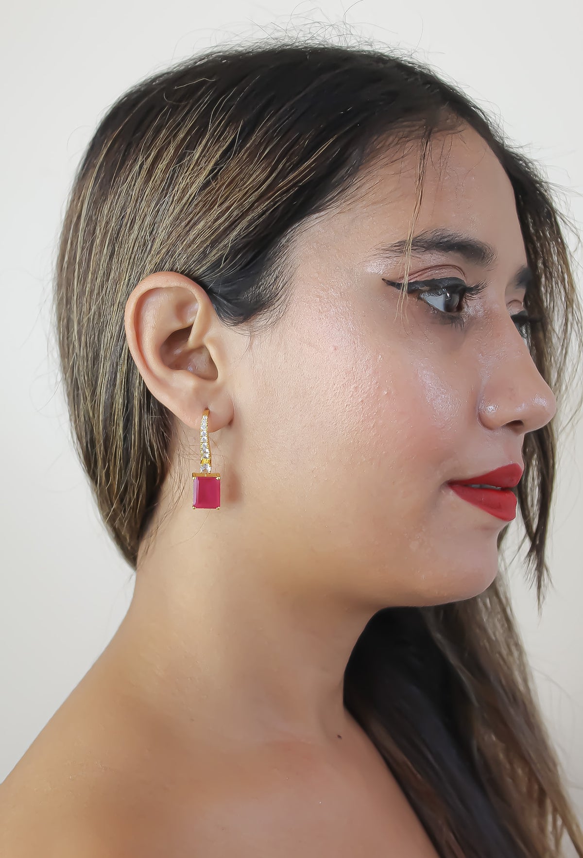 Golden benares earrings bombay sunset