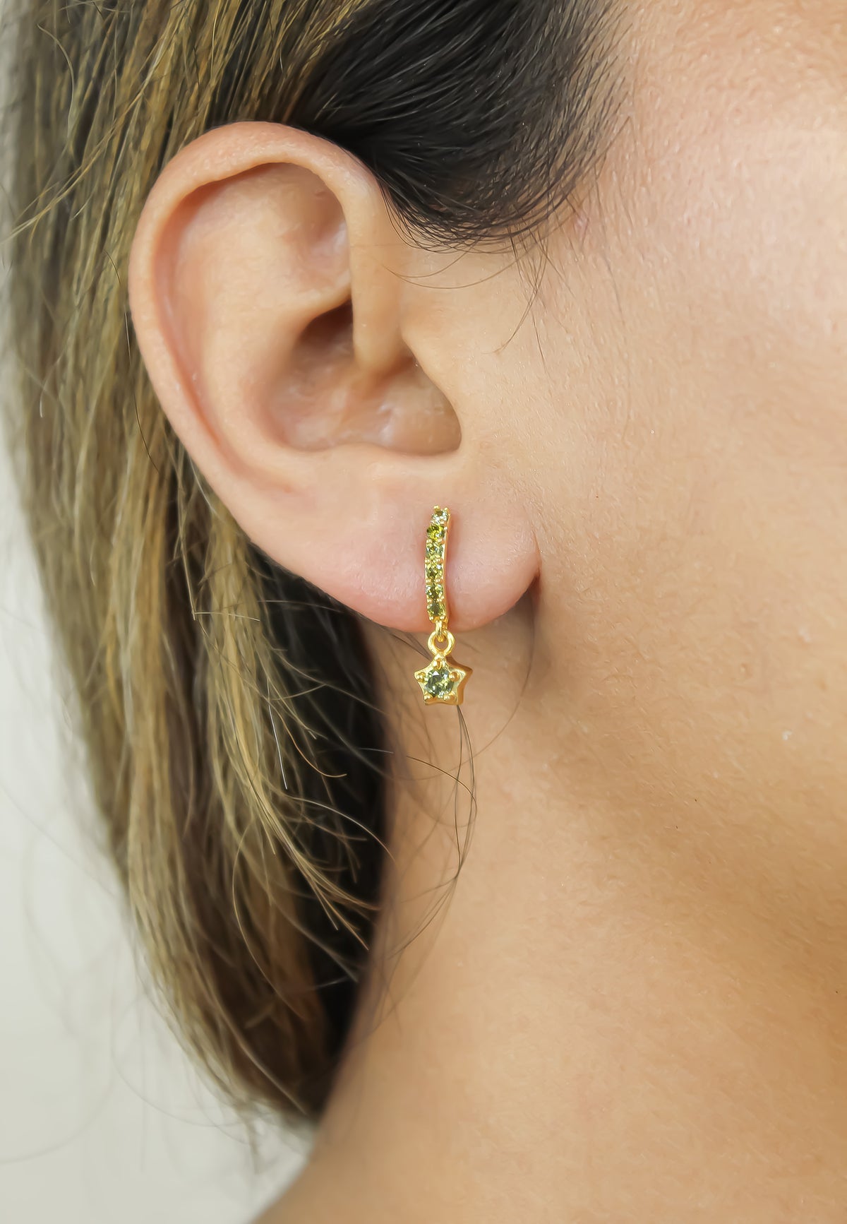 crescent moon star earrings Bombay Sunset