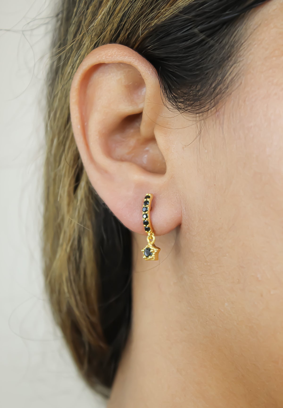 Crescent moon star earrings bombay sunset