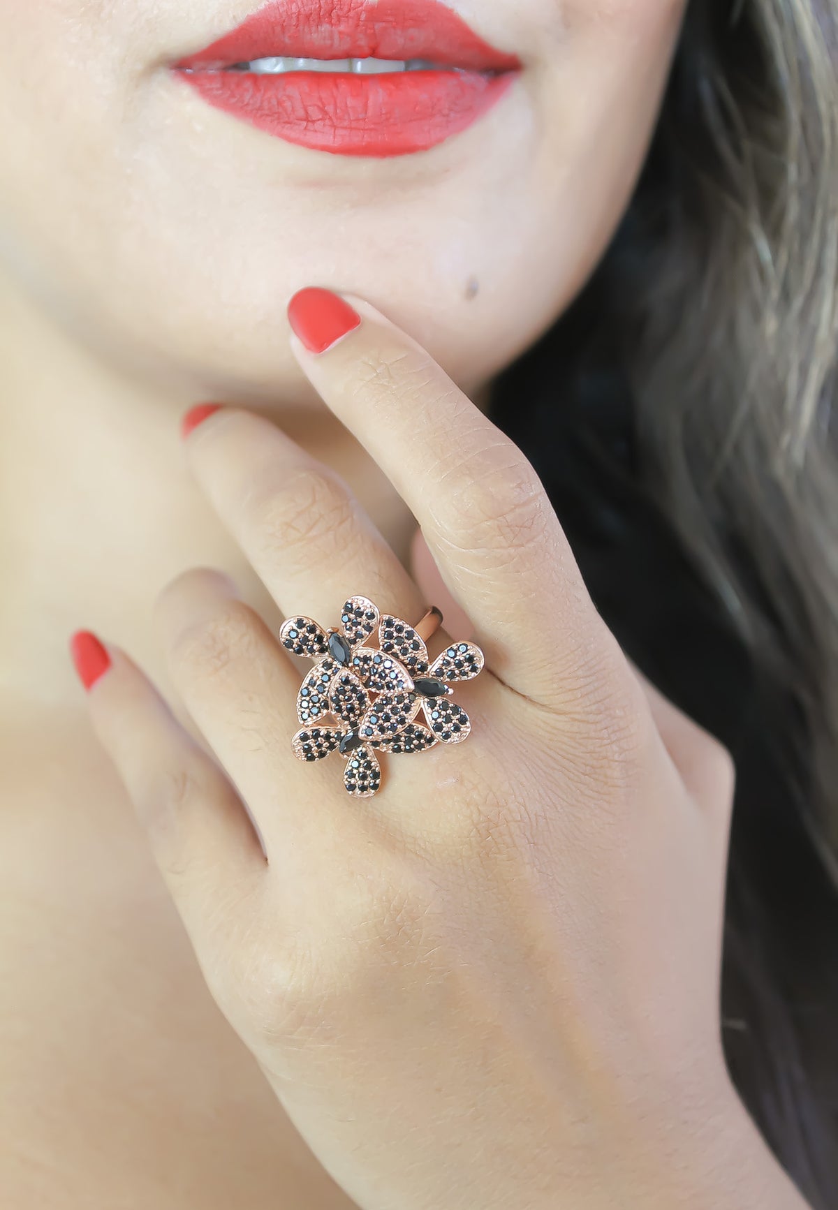 African butterfly ring bombay sunset
