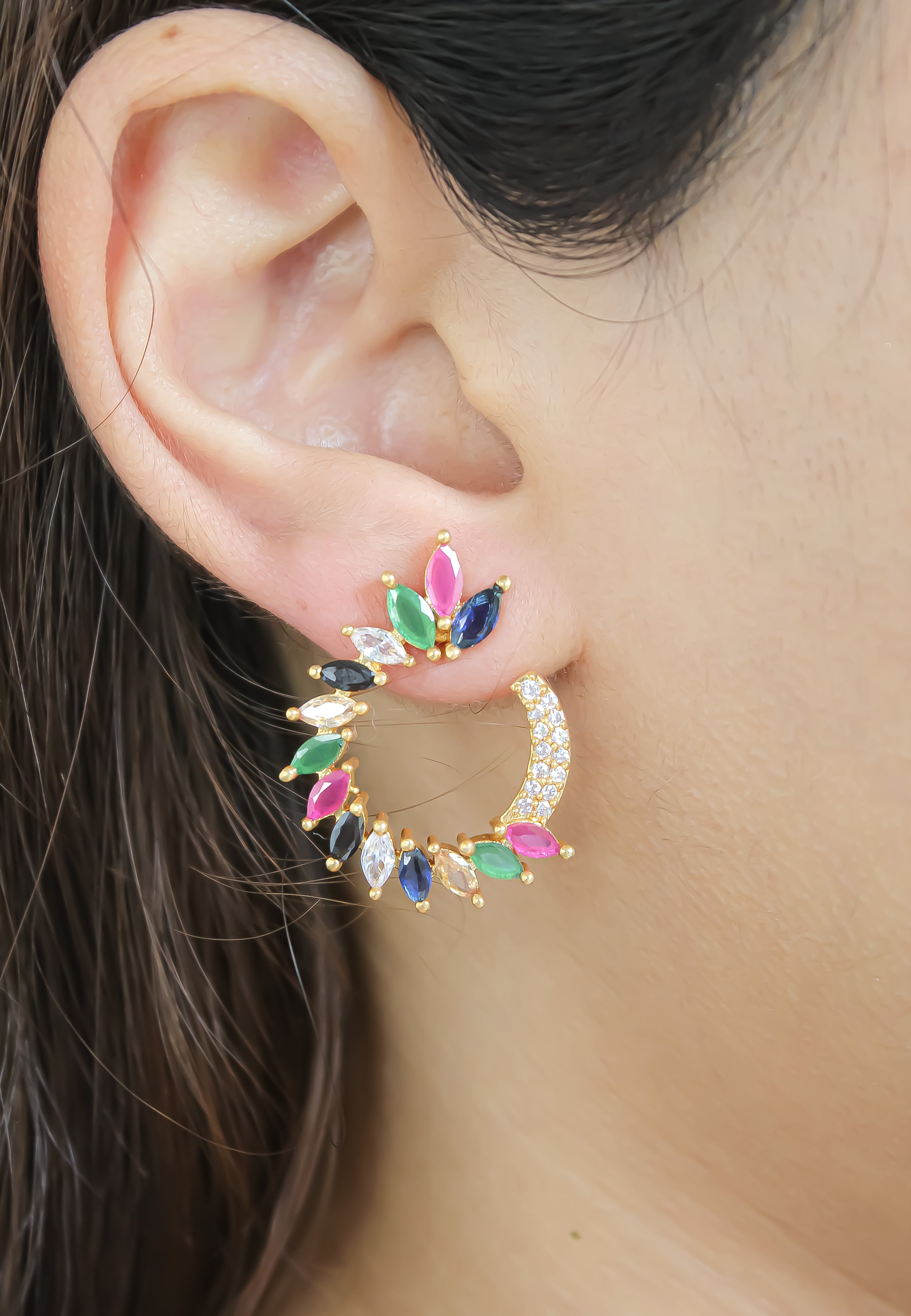 Golden Viper Earrings Bombay Sunset