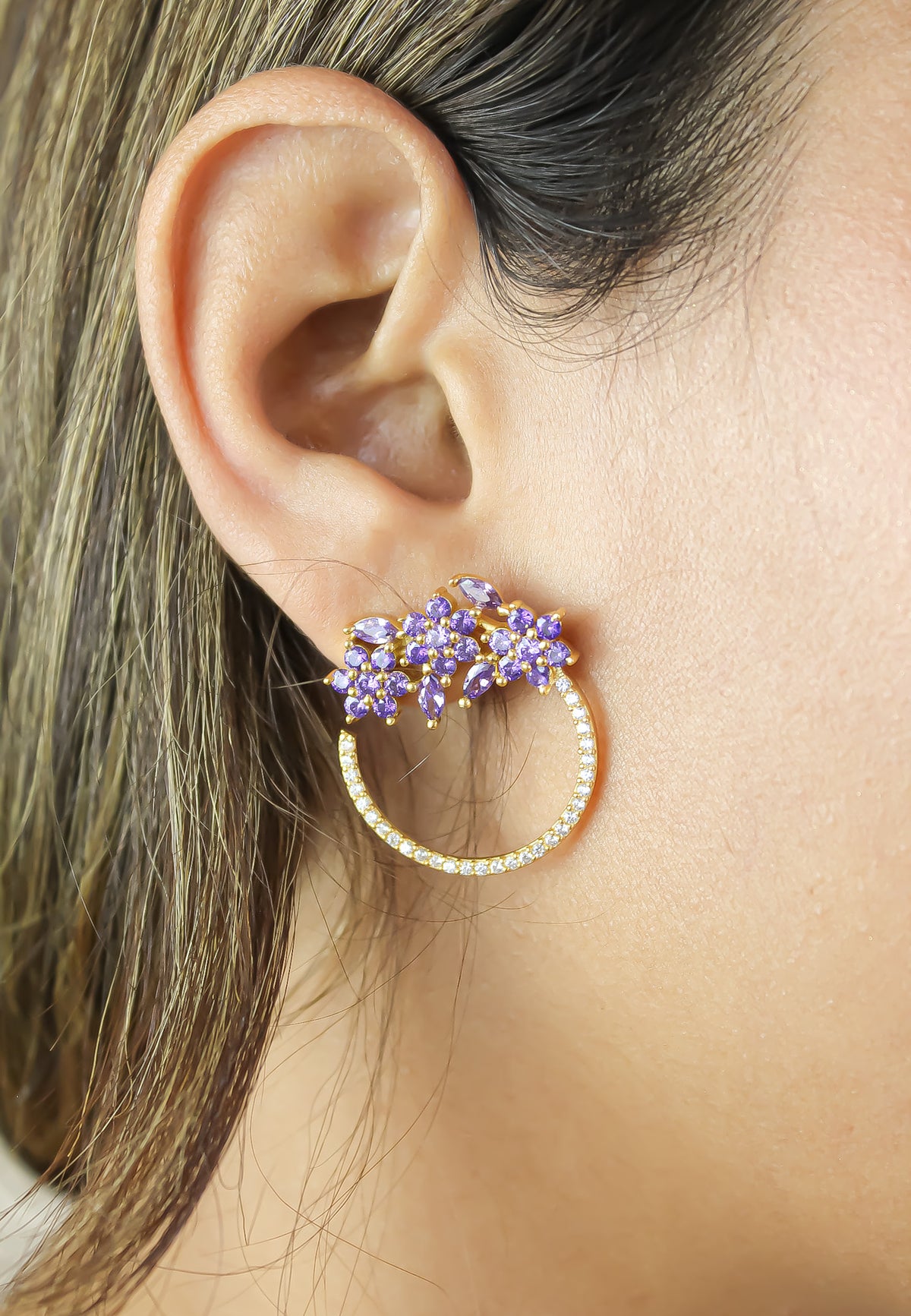 Golden salamander earrings bombay sunset