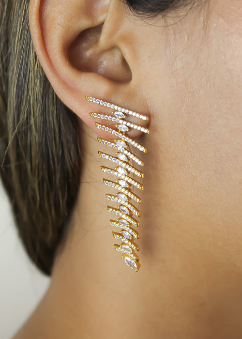 Fishbone Earrings Bombay Sunset