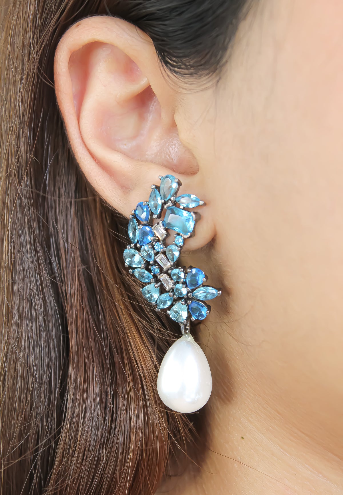 Frosty pearl earrings below 50 big bridal bride bridesmaid bombay sunset
