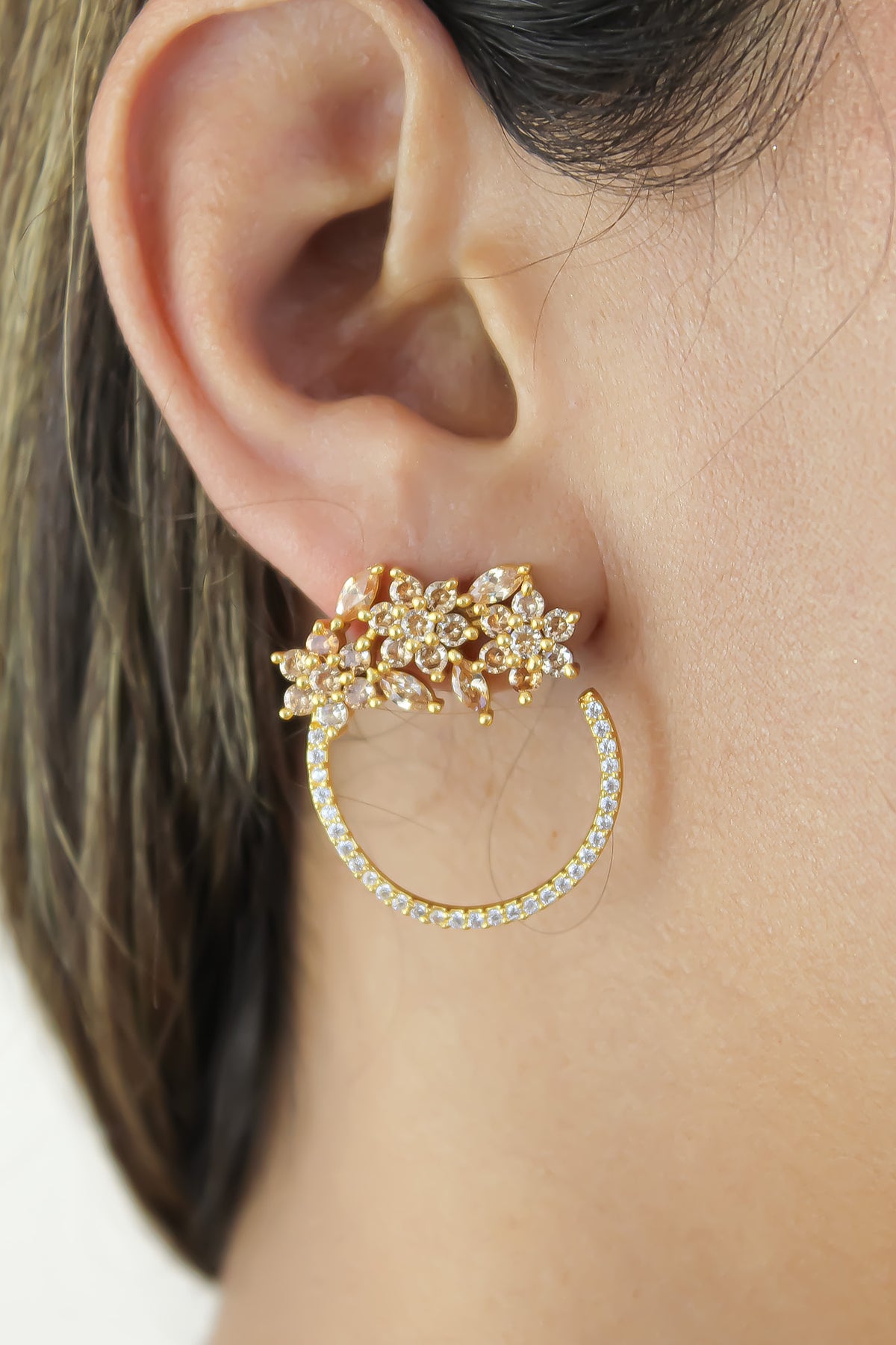 golden salamander earrings Bombay Sunset