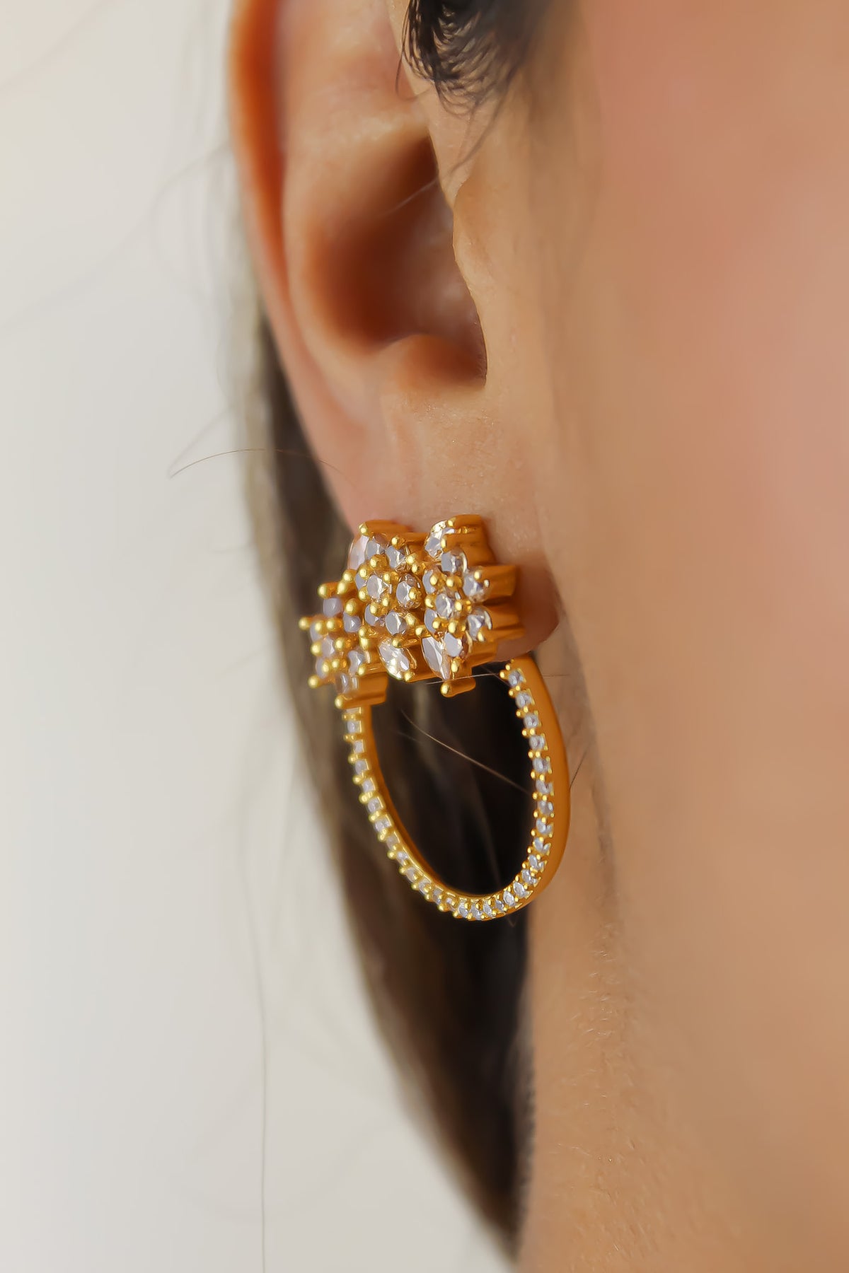 Golden salamander earrings bombay sunset