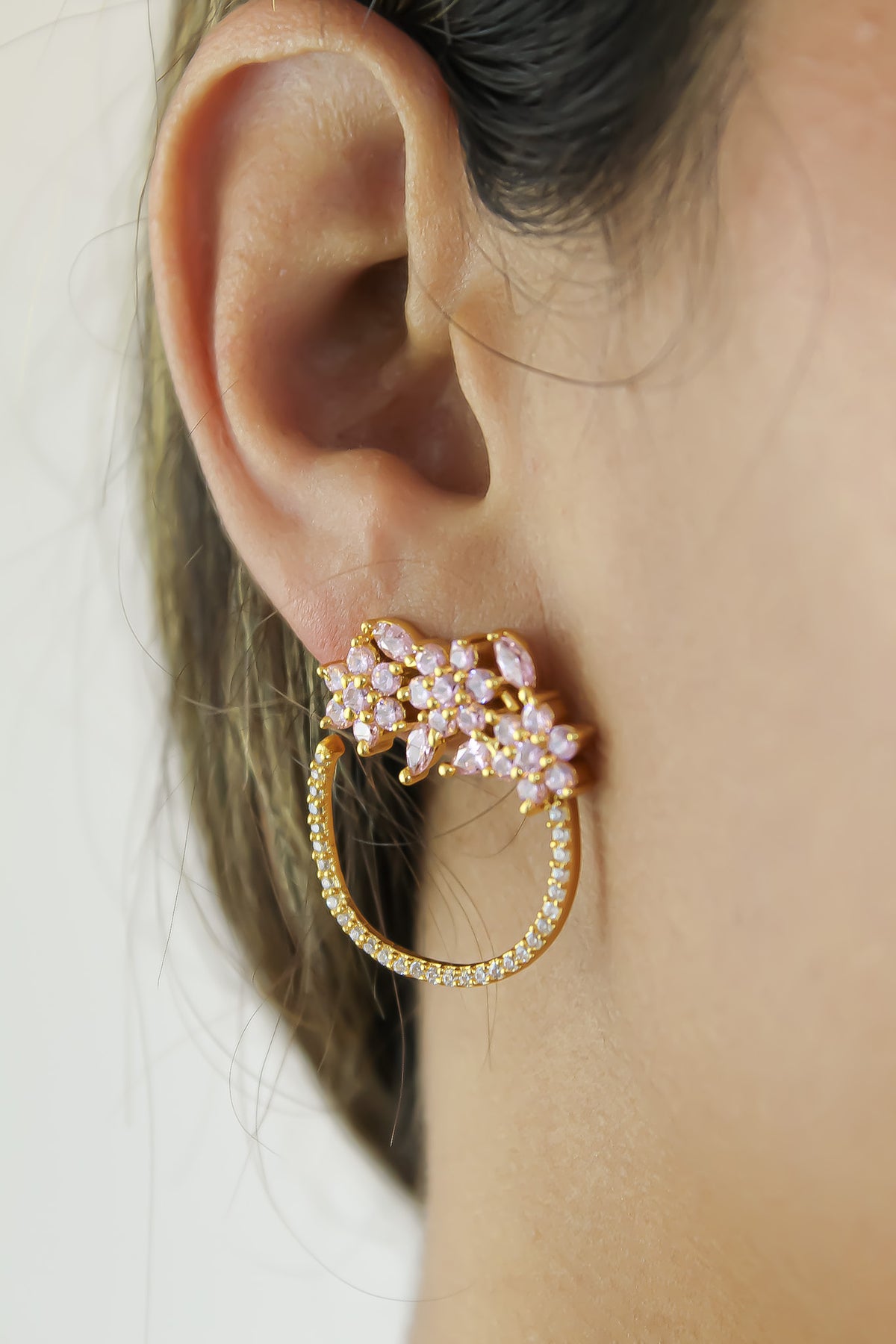 Golden salamander earrings bombay sunset