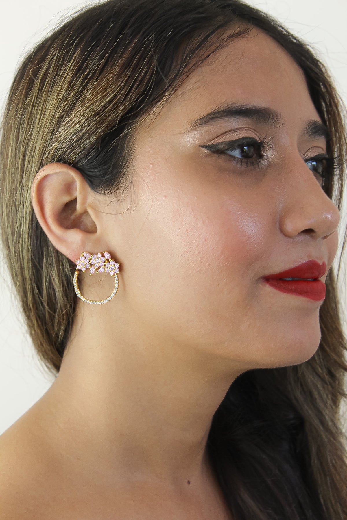 Golden salamander earrings bombay sunset