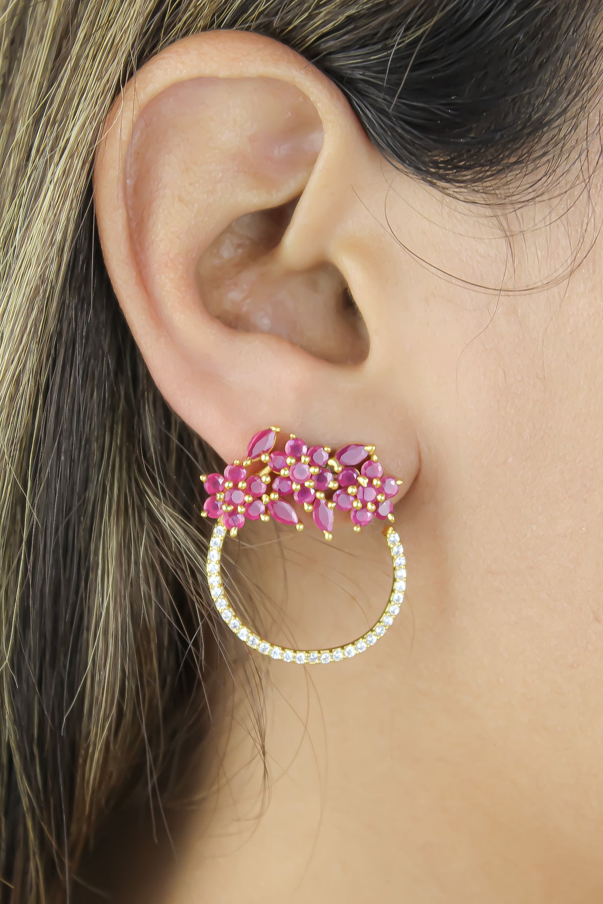 Golden salamander earrings bombay sunset