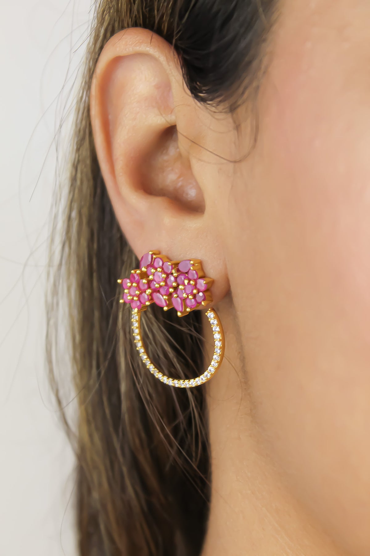 Golden salamander earrings bombay sunset