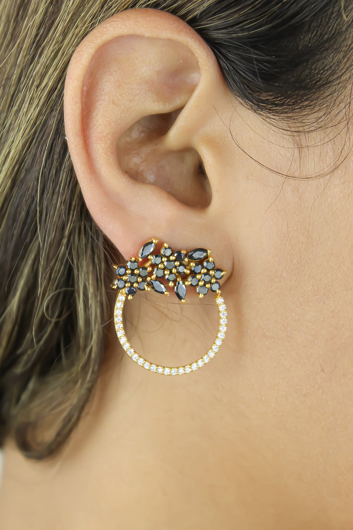 Golden salamander earrings bombay sunset