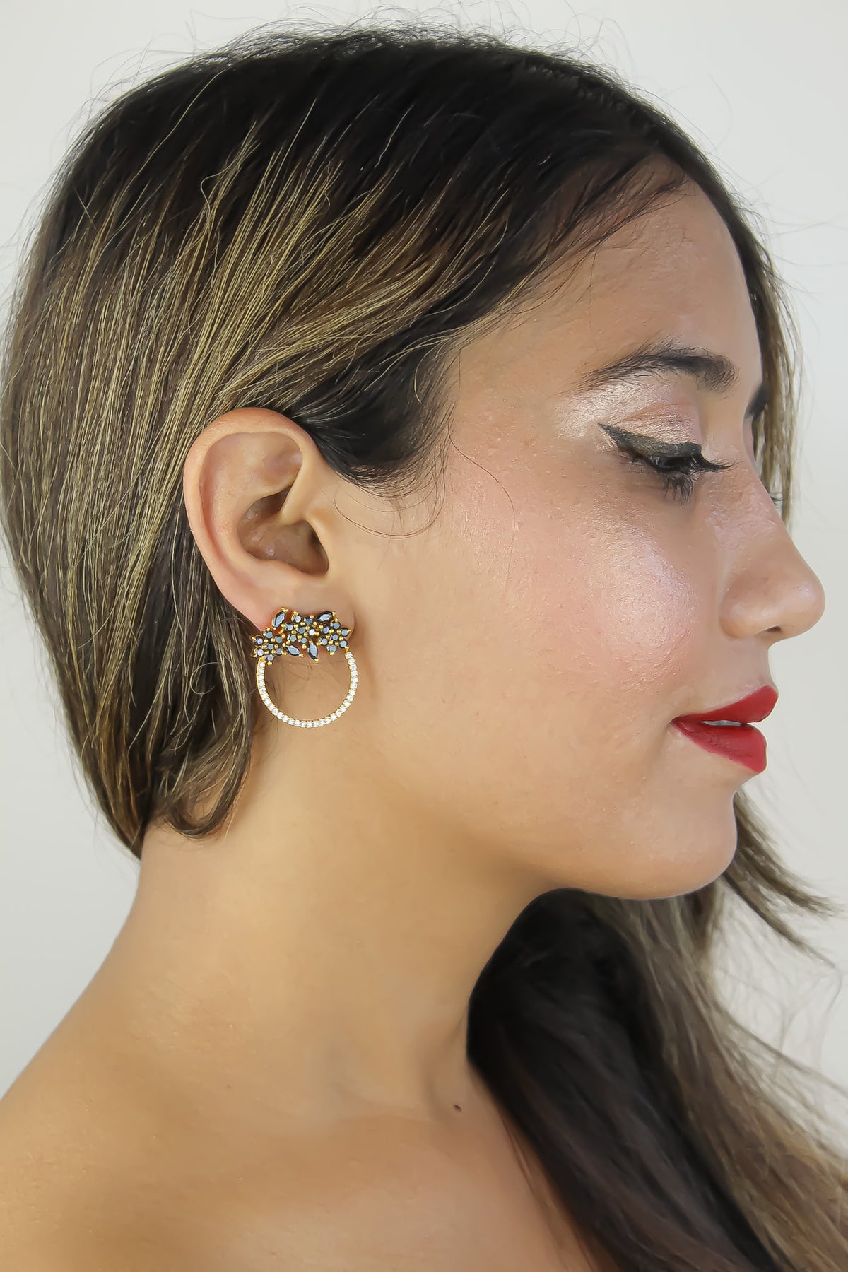 Golden salamander earrings bombay sunset